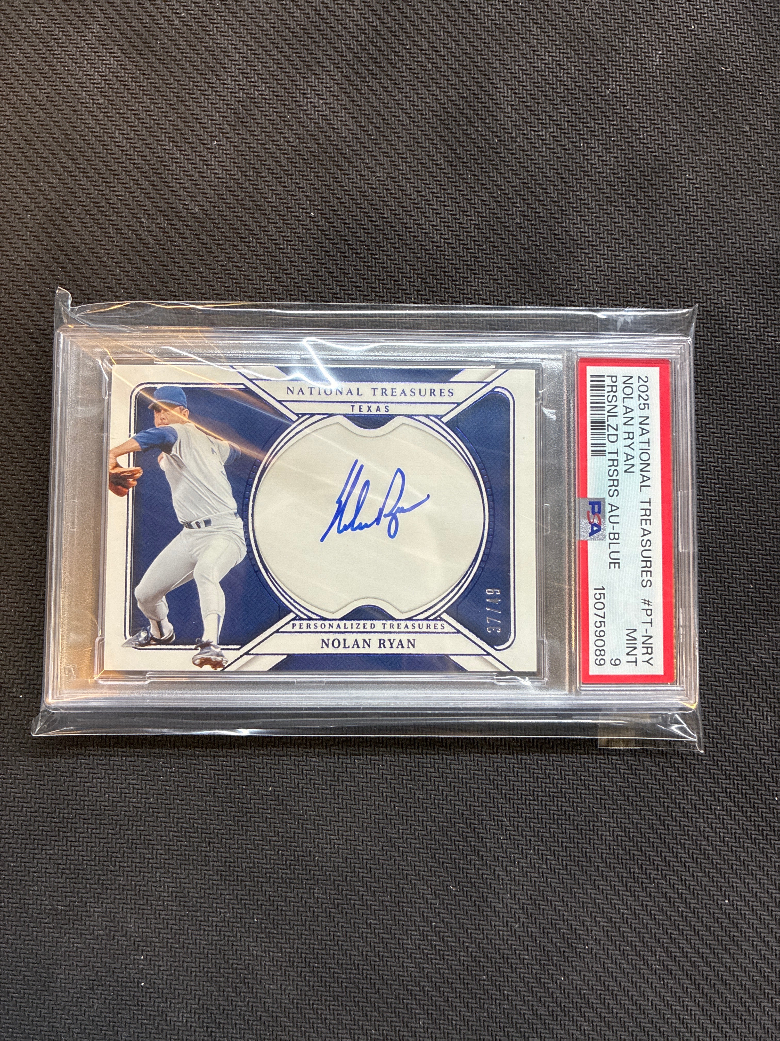 2025 National Treasures Nolan Ryan Personalized Treasures Auto Blue /49 PSA 9 Rangers