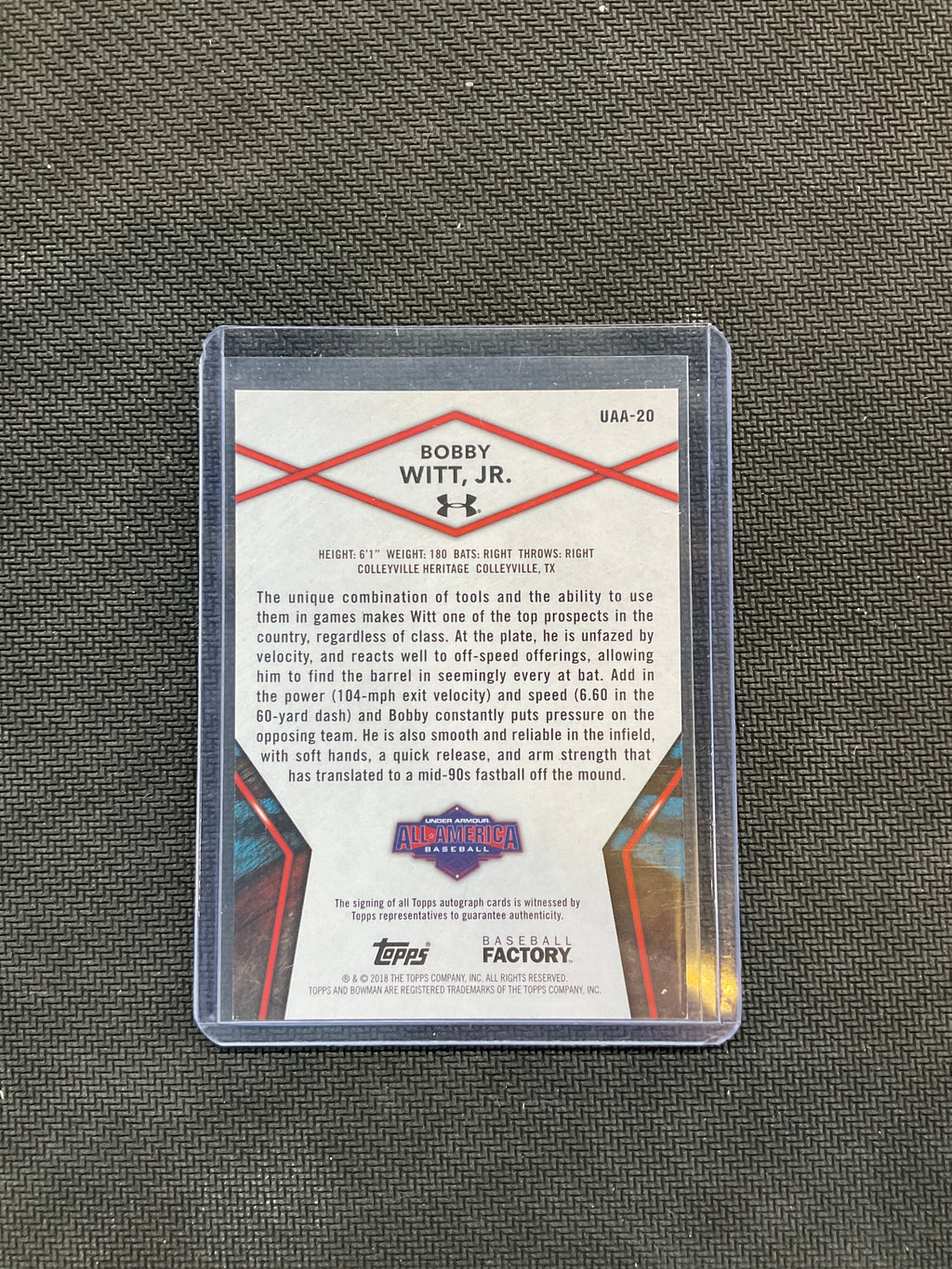 2018 Bowman Bobby Witt Jr. All American Auto Rookie