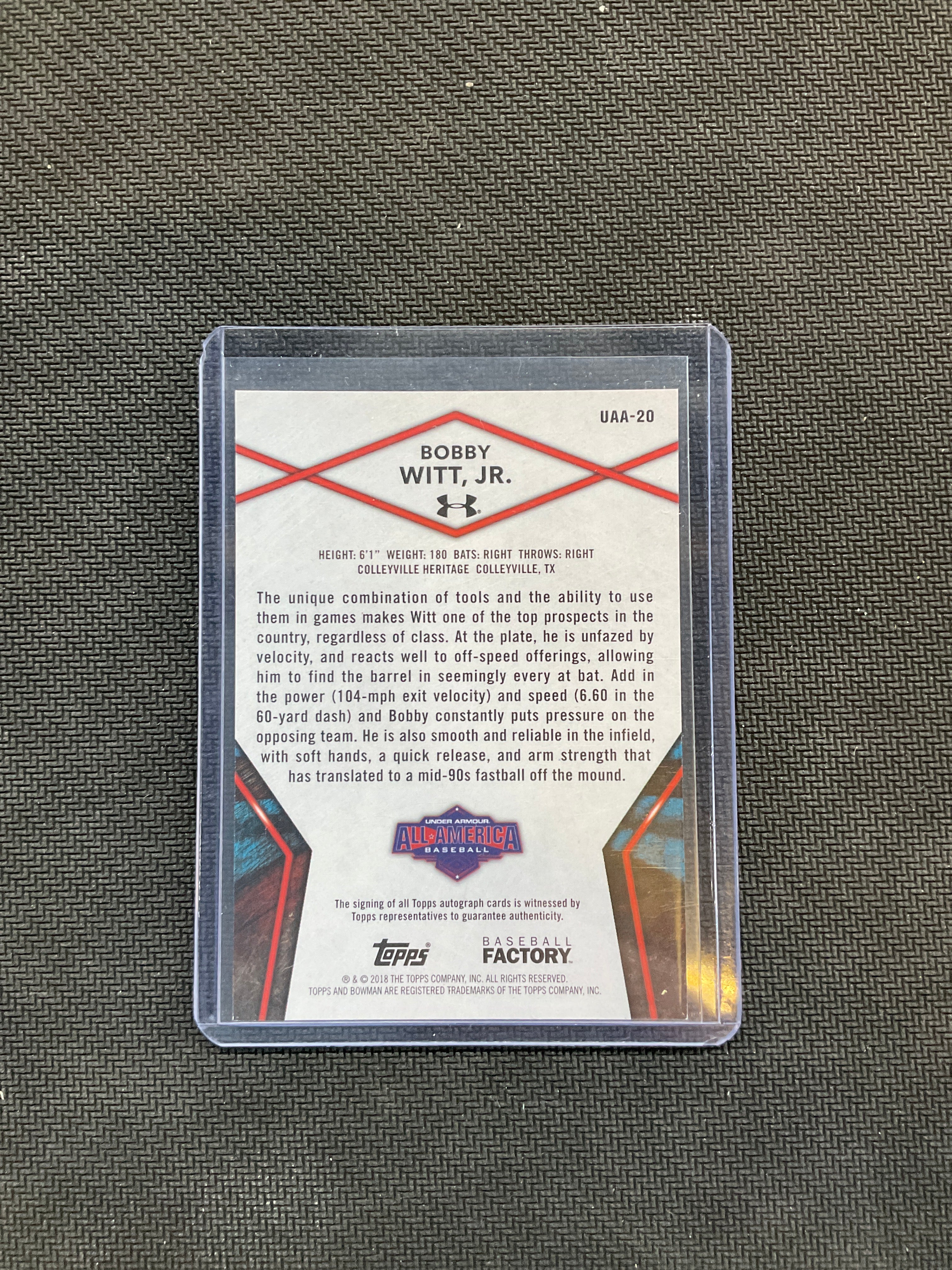 2018 Bowman Bobby Witt Jr. All American Auto Rookie