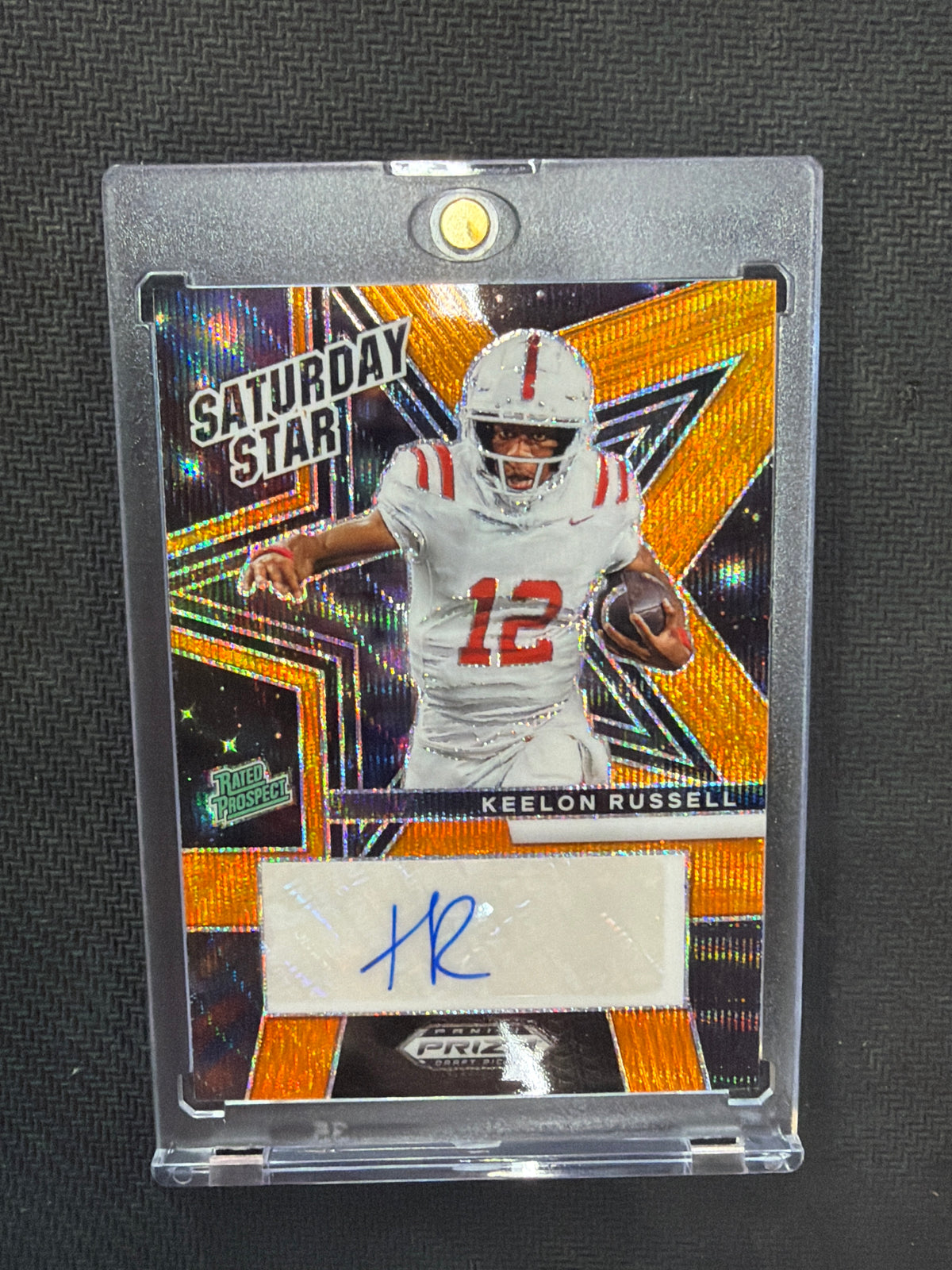 2025 Prizm Draft Picks Keelon Russell Orange Wave Auto /75 Alabama