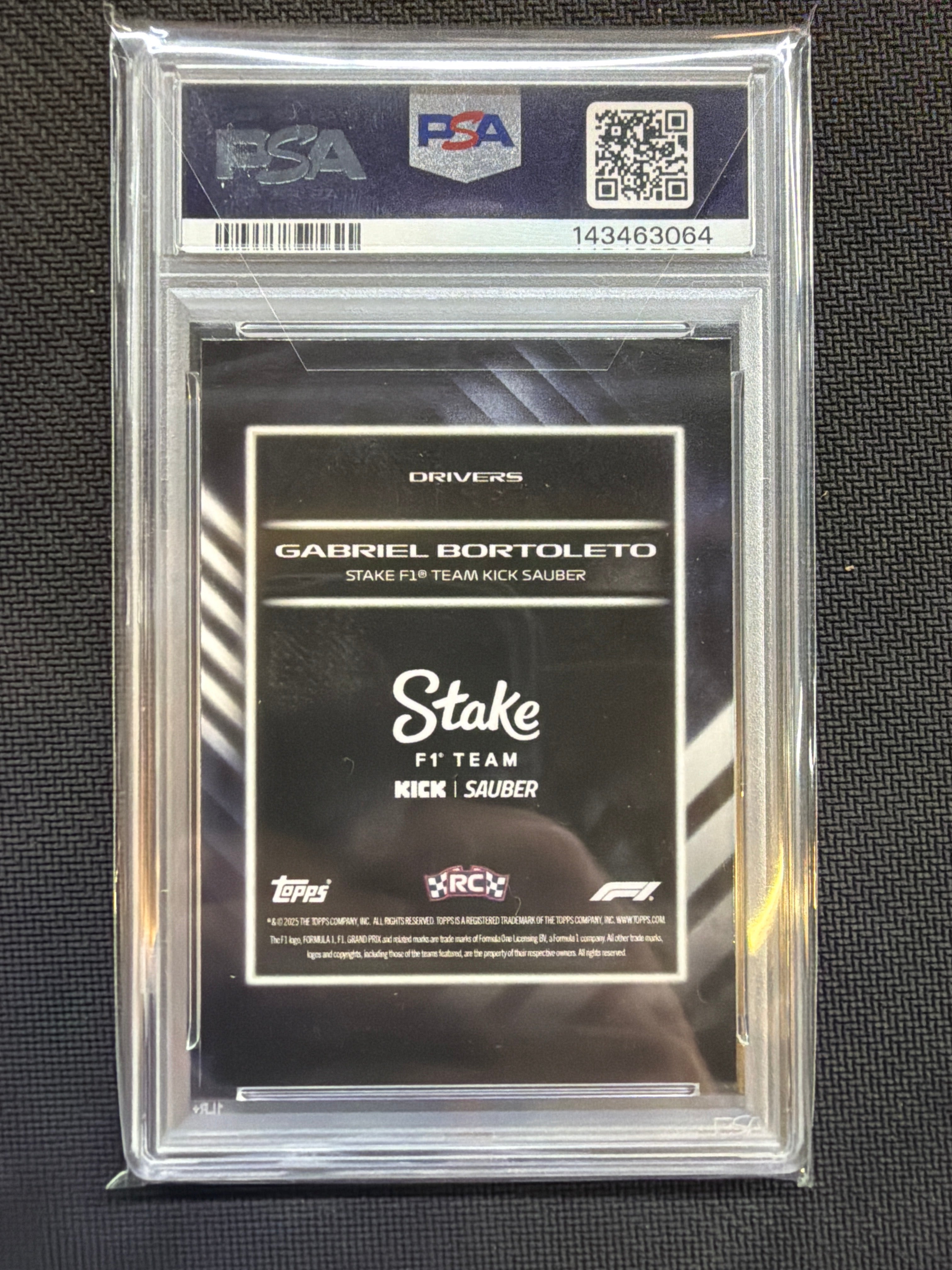 2025 Topps Lights Out Gabriel Bortoleto Drivers PSA 10 Rookie