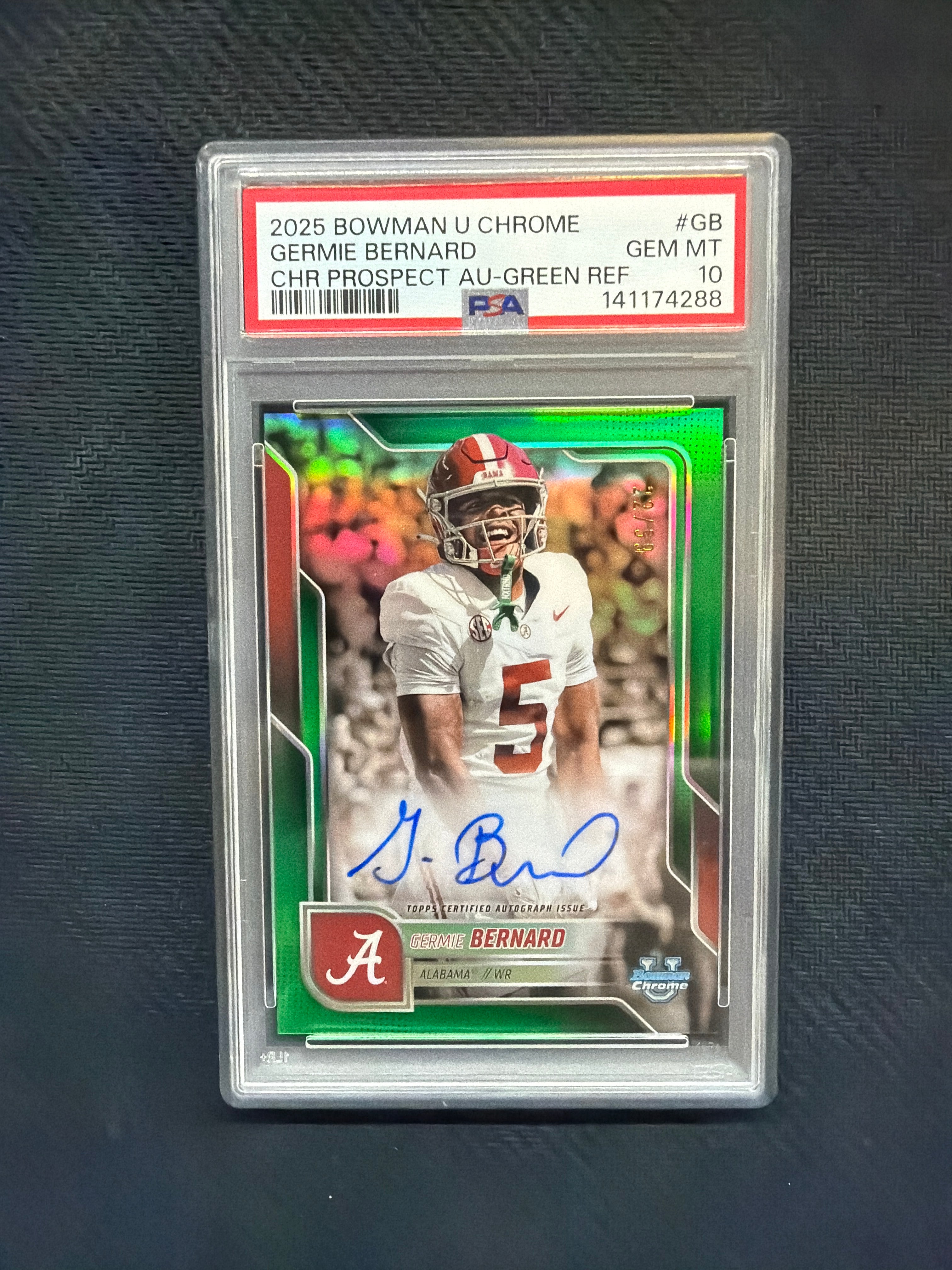 2025 Bowman U Chrome Germie Bernard Auto /99 PSA 10 Alabama