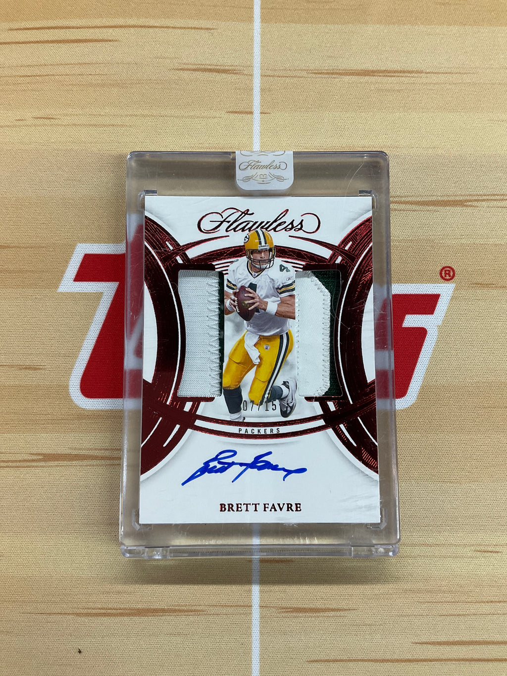 2025 Panini Flawless Brett Favre Dual Patch Auto /15 Red