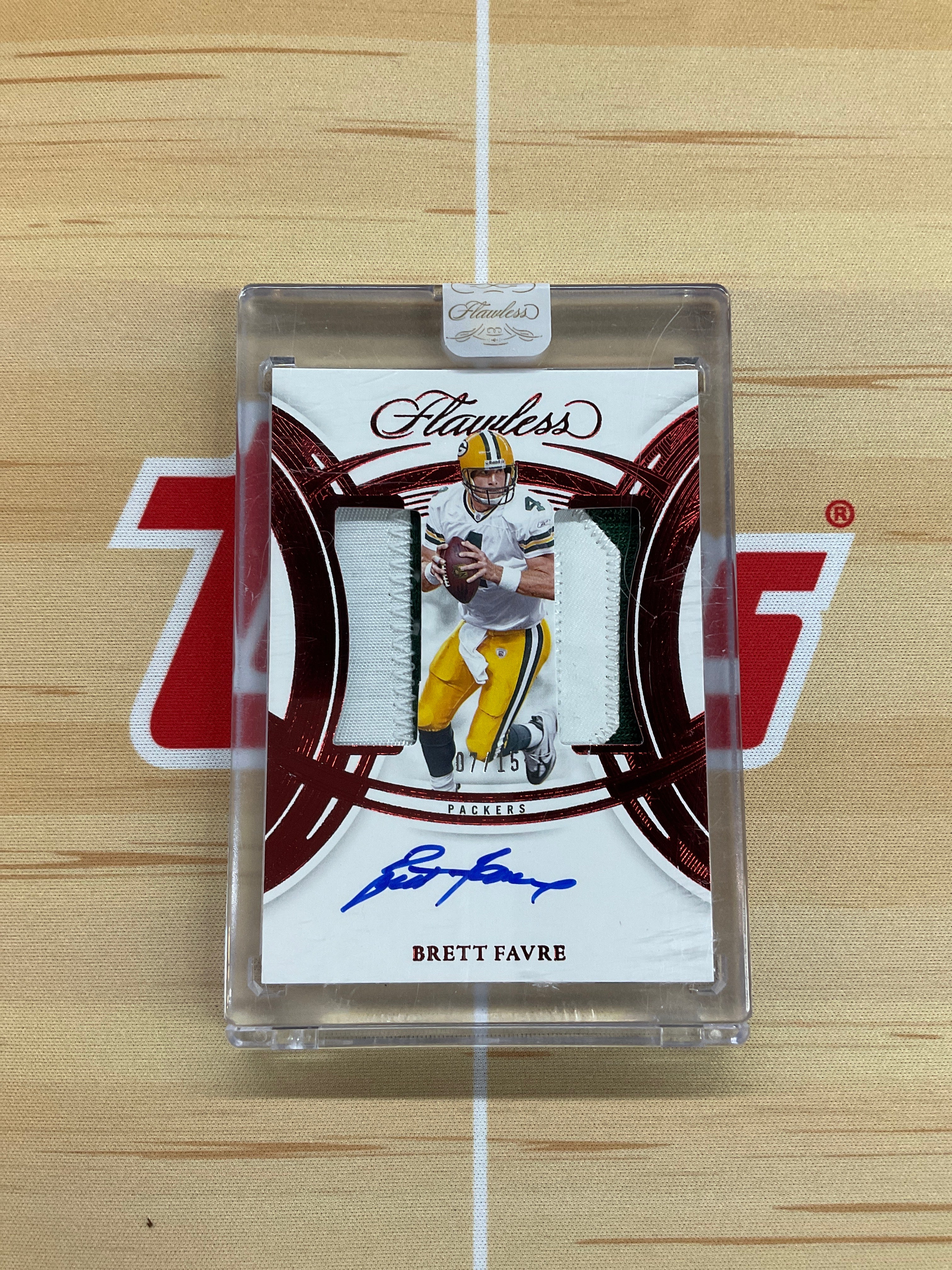2025 Panini Flawless Brett Favre Dual Patch Auto /15 Red
