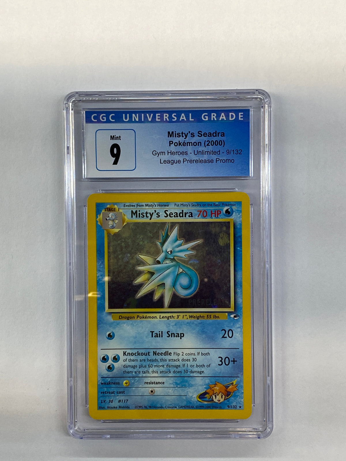 2000 Pokemon Misty's Seadra Holo 9 CGC 9