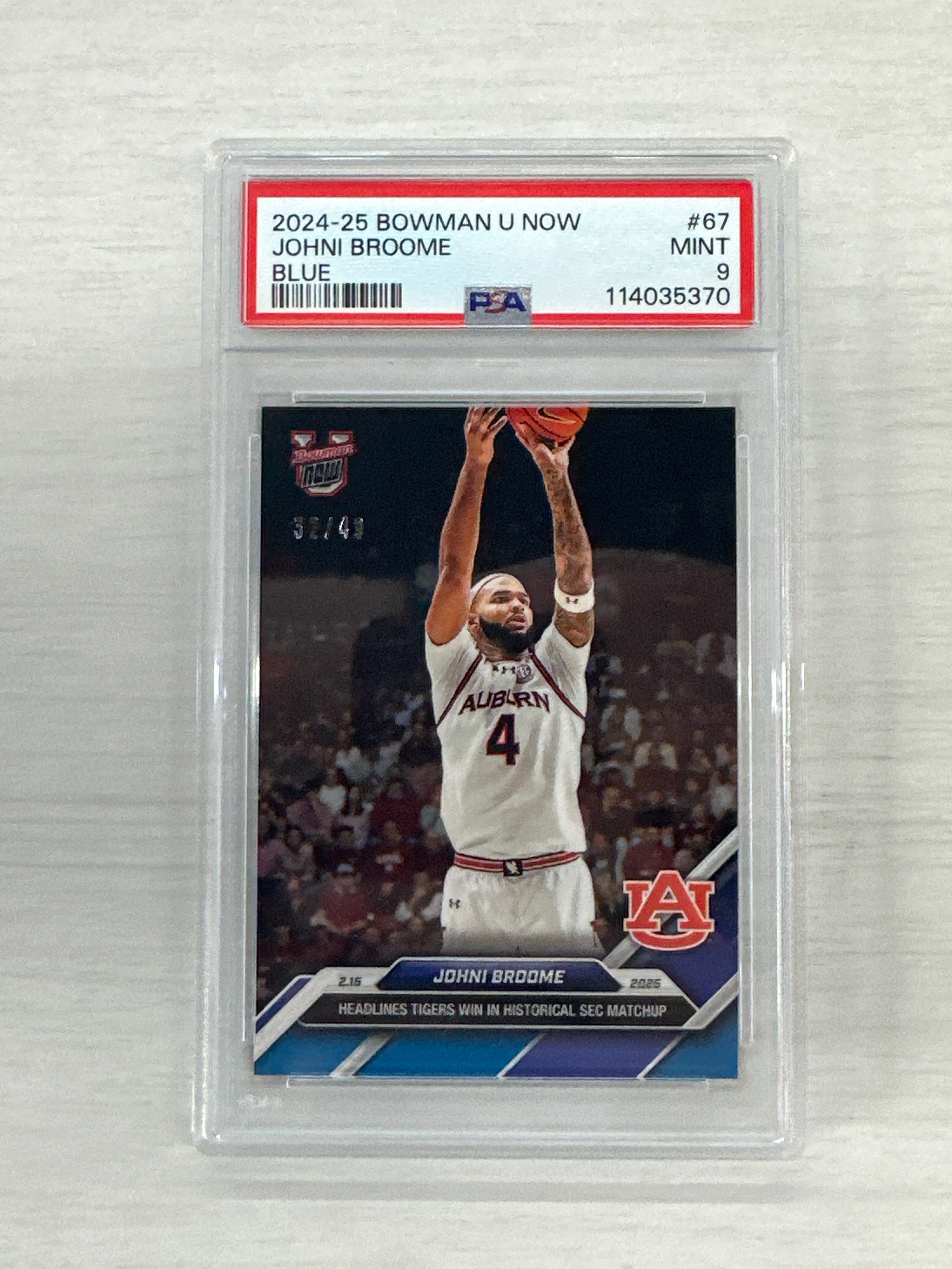 2024 Bowman U Now Johni Broome /49 PSA 9
