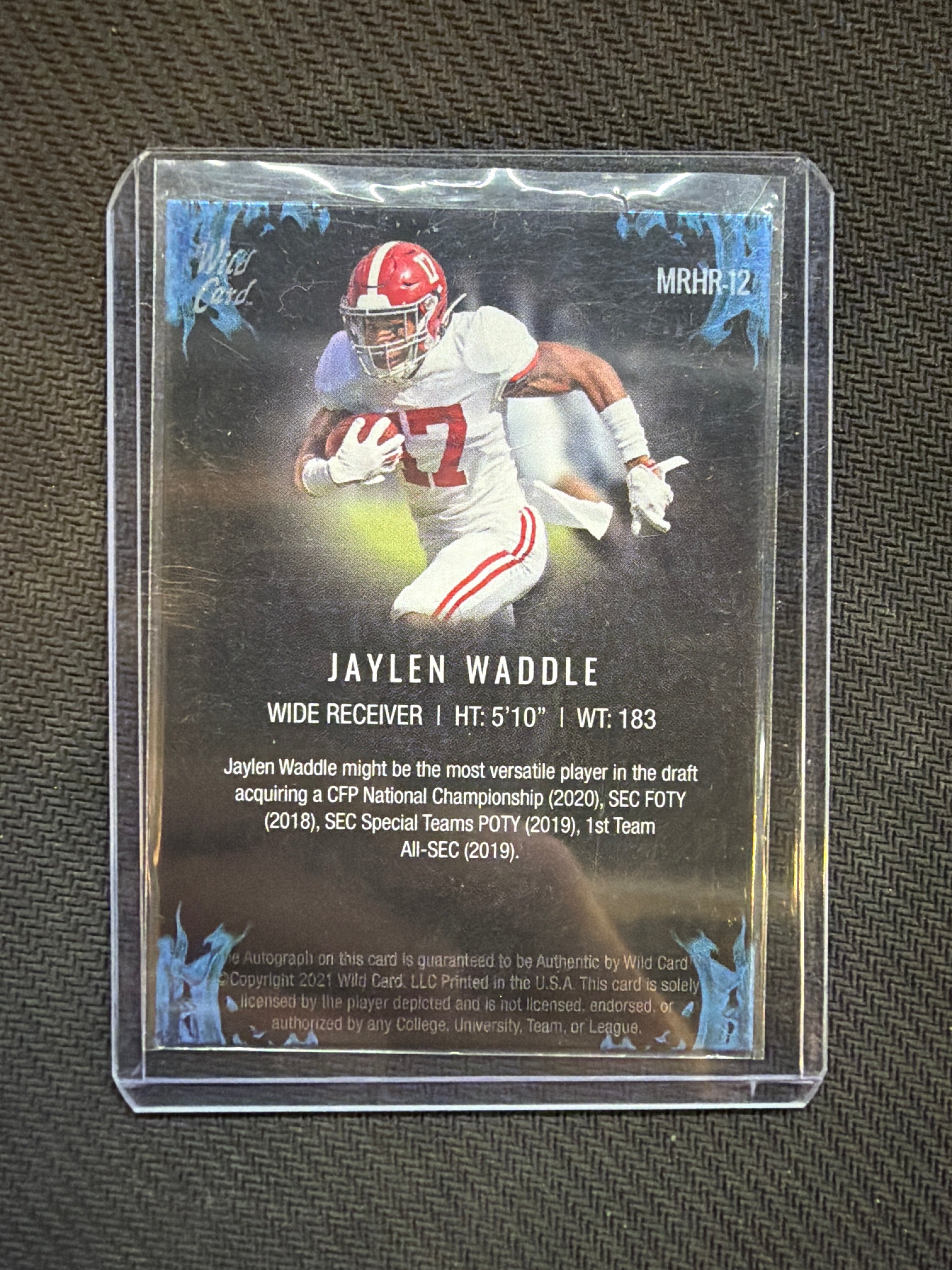 2021 Wild Card Matte Jaylen Waddle Rookie Auto Alabama