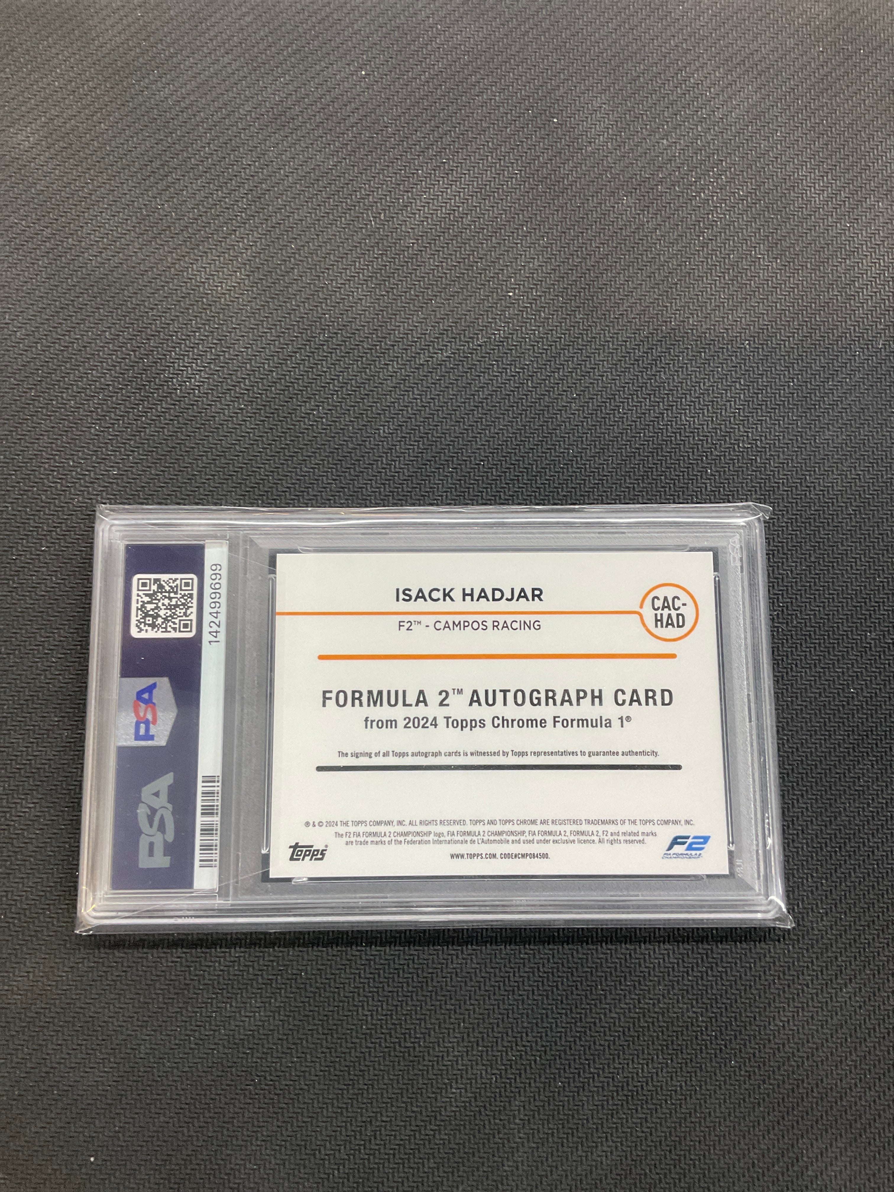 2024 Topps Chrome F1 Isack Hadjar Auto Gold /50 PSA 9