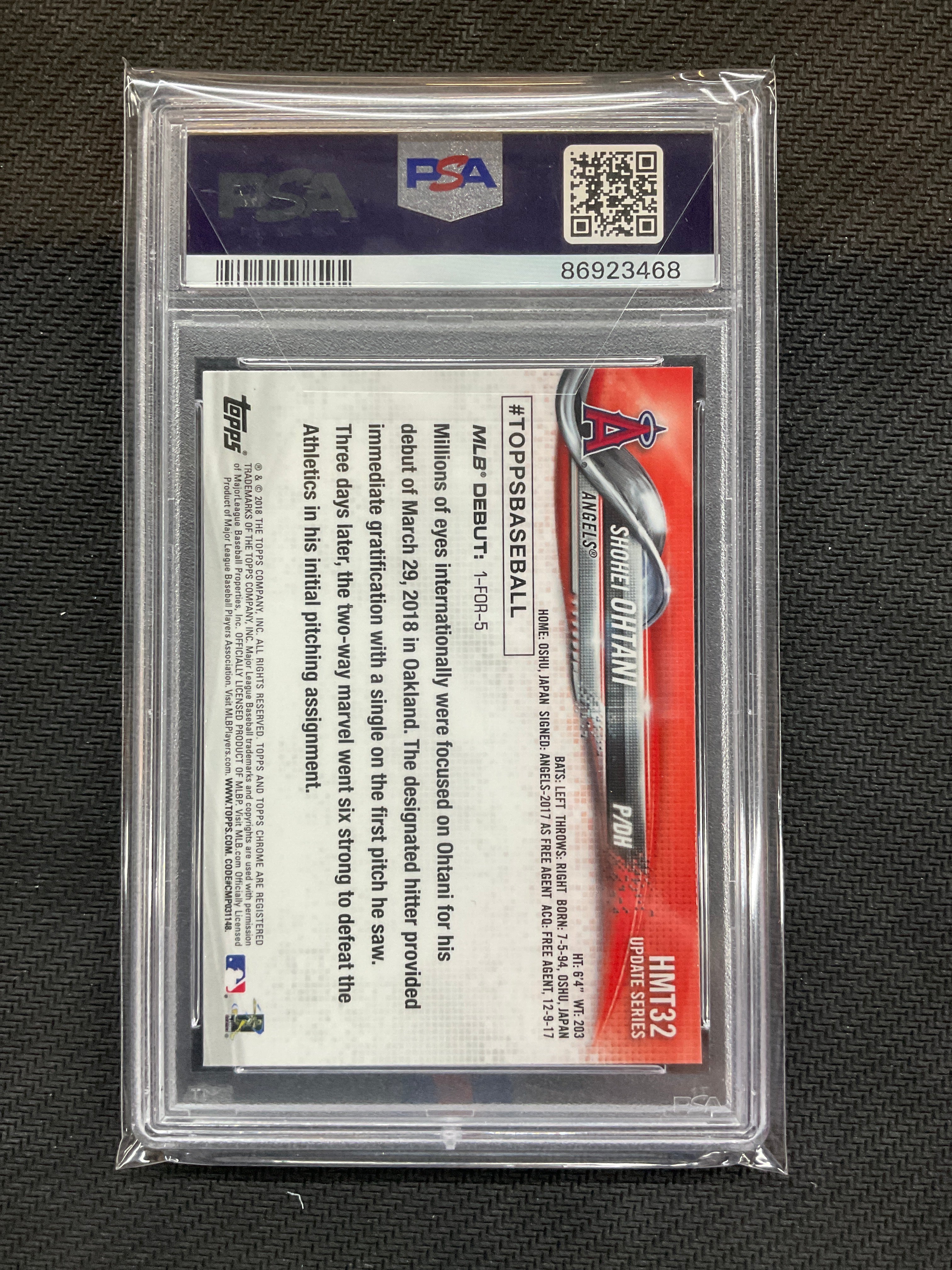 2018 Topps Chrome Update Shohei Ohtani PSA 10 468