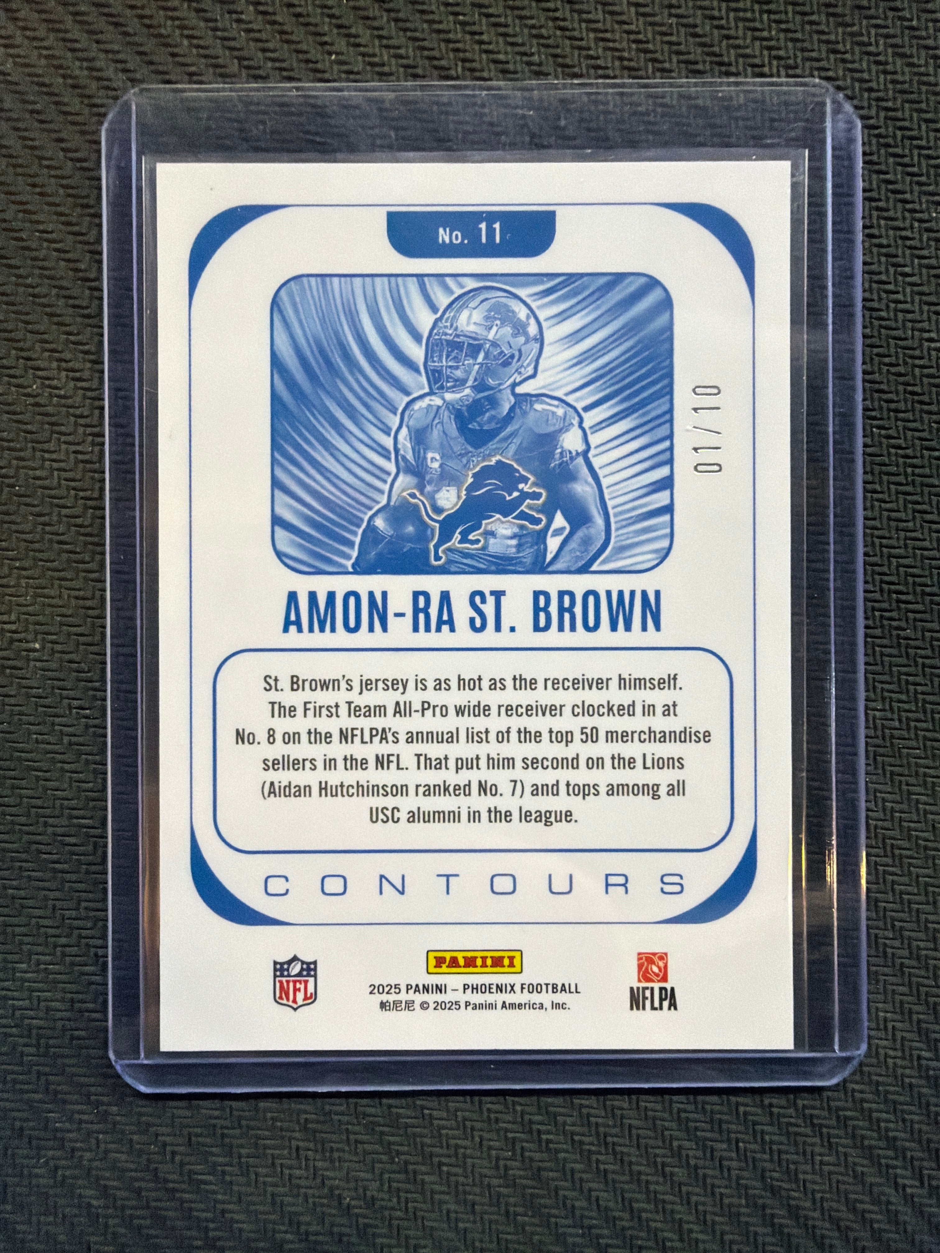 2025 Panini Phoenix Contours Amon-Ra St Brown Gold /10 Lions