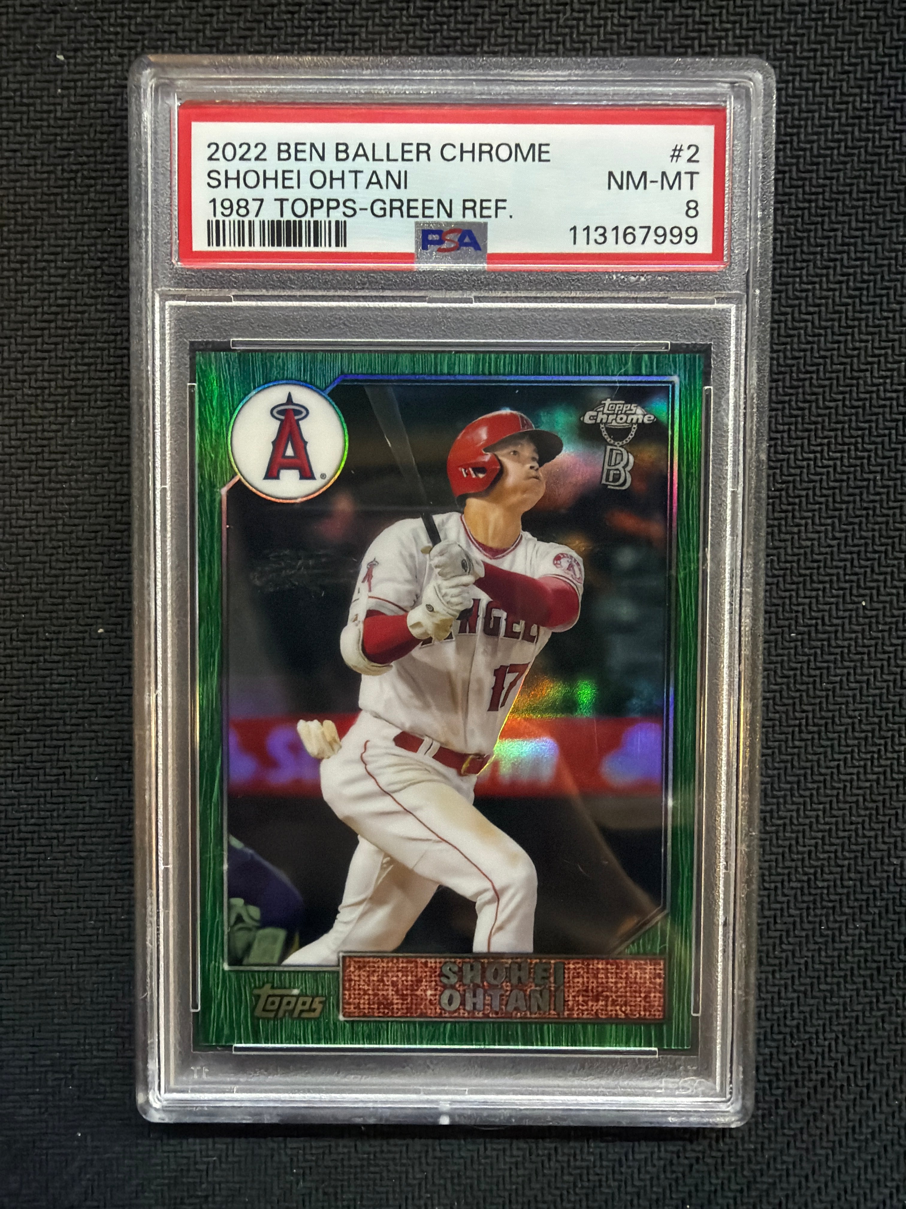 2022 Topps Chrome Ben Baller Shohei Ohtani Green /99 PSA 8 999