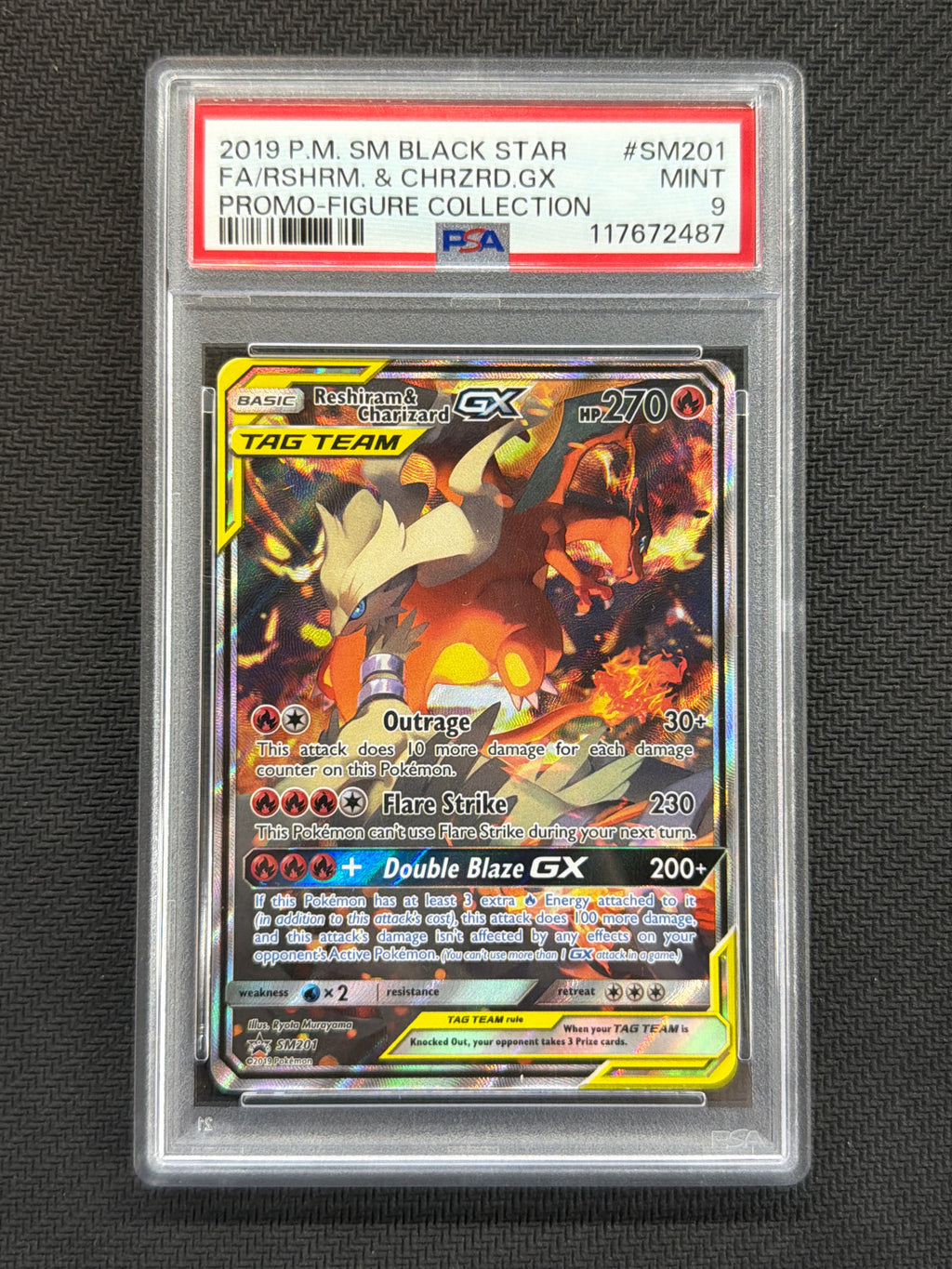 2019 Reshiram & Charizard GX SM201 PSA 10