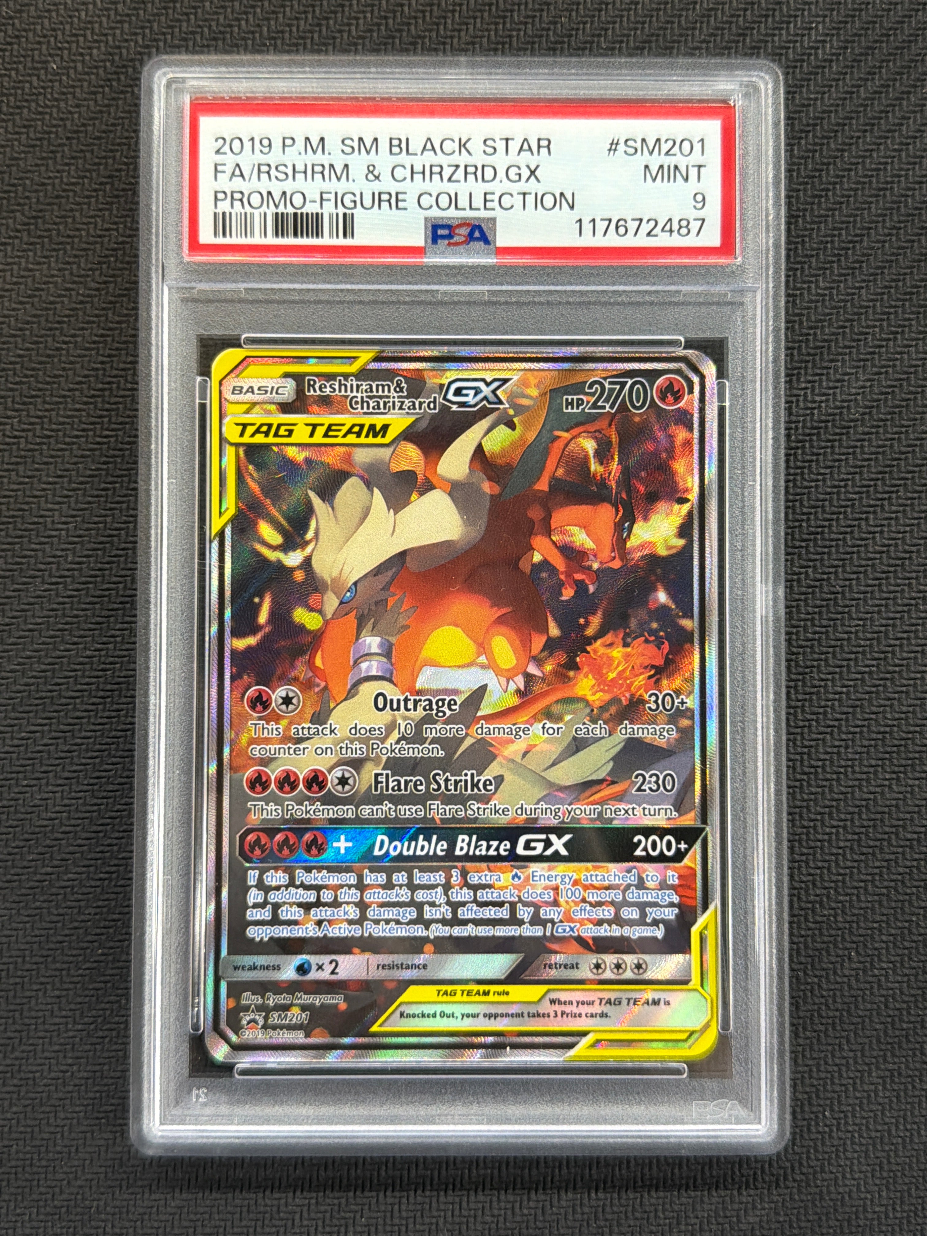 2019 Reshiram & Charizard GX SM201 PSA 10
