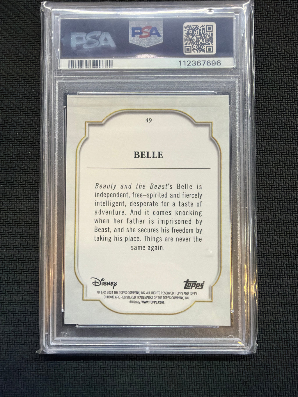 2024 Topps Chrome Disney Sapphire Belle #49 PSA 10