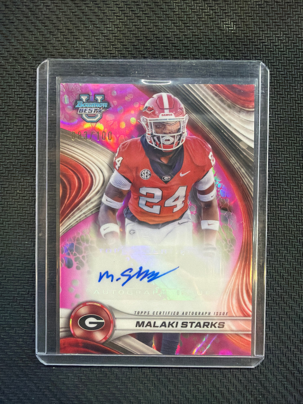 2024 Bowman Best Malaki Starls Auto Pink Lava /100 Georgia