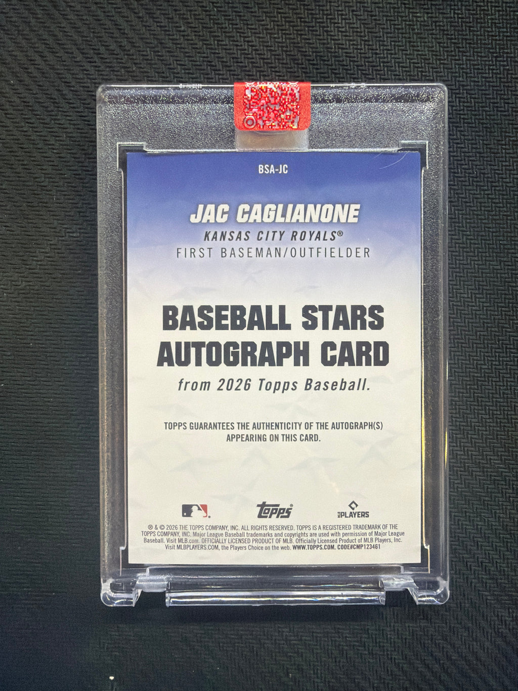 2026 Topps Jac Caglianone Baseball Stars Rookie Auto