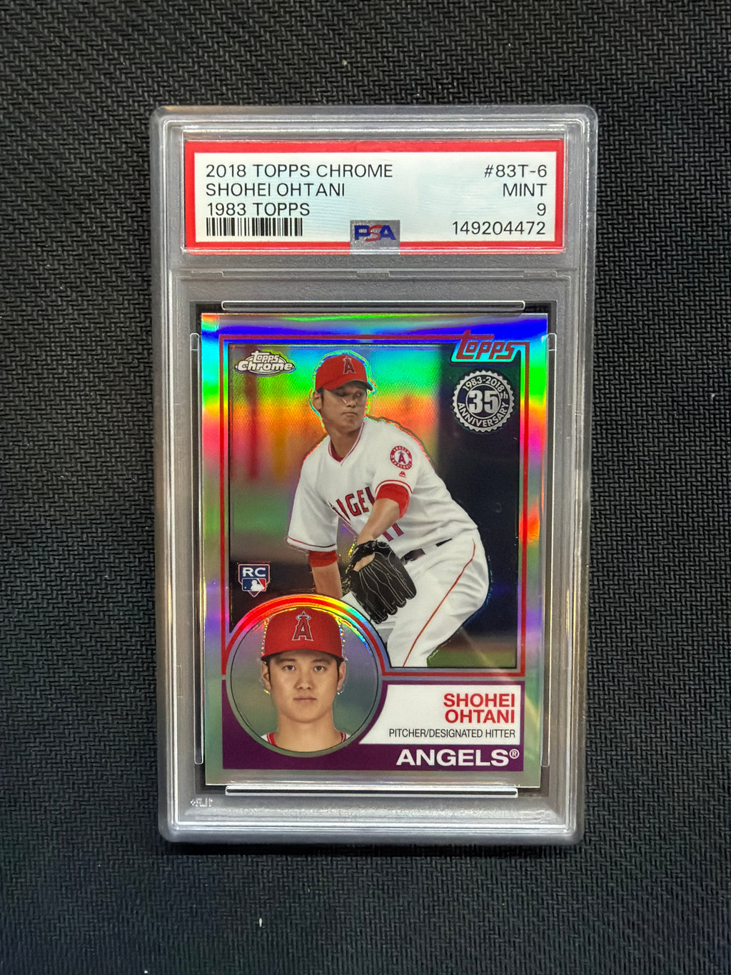 2018 Topps Chrome 83 Shohei Ohtani PSA 9 Refactor Rookie 472