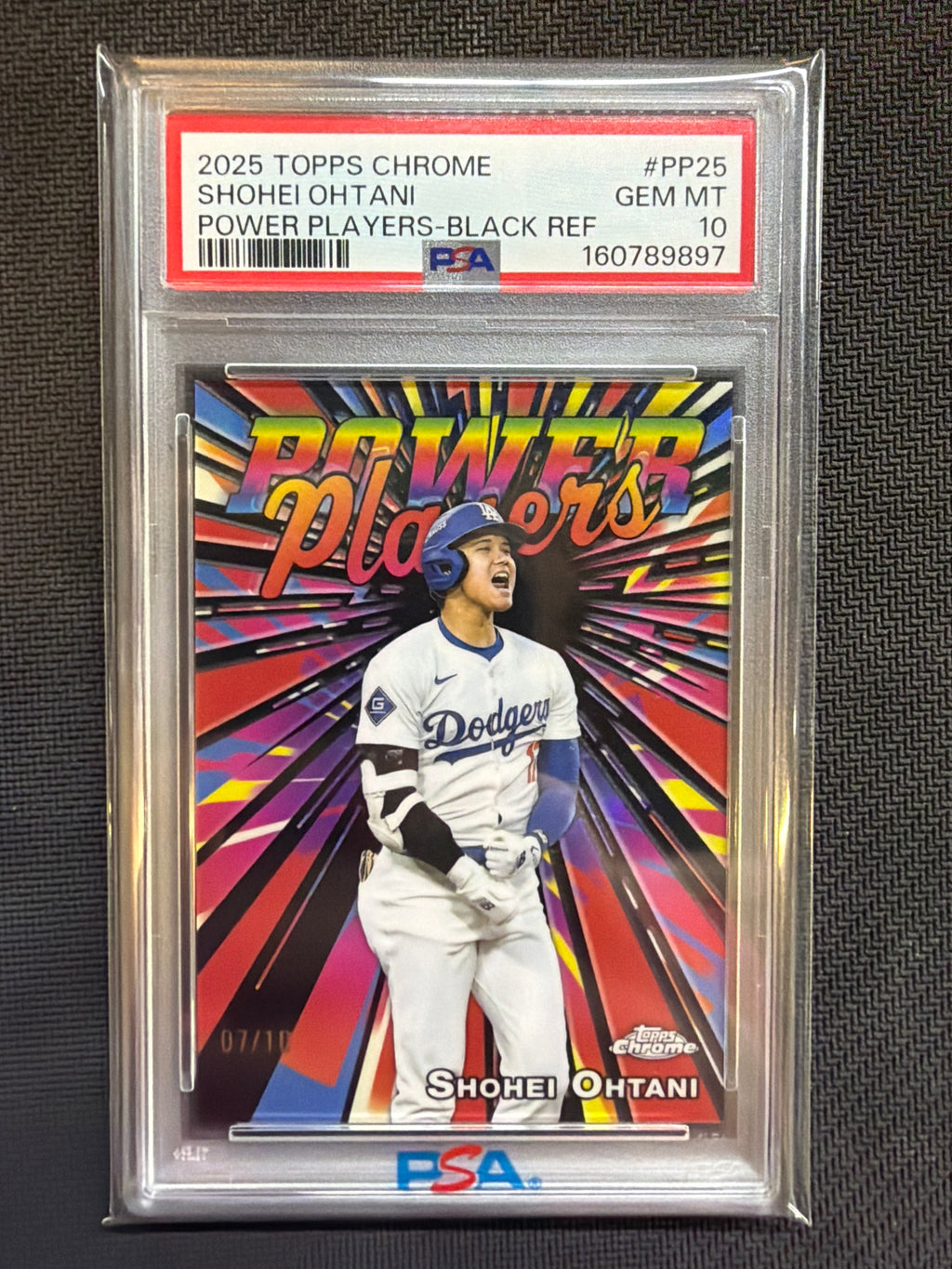 2025 Topps Chrome Shohei Ohtani Power Players Black Refractor /10 PSA 10 Dodgers