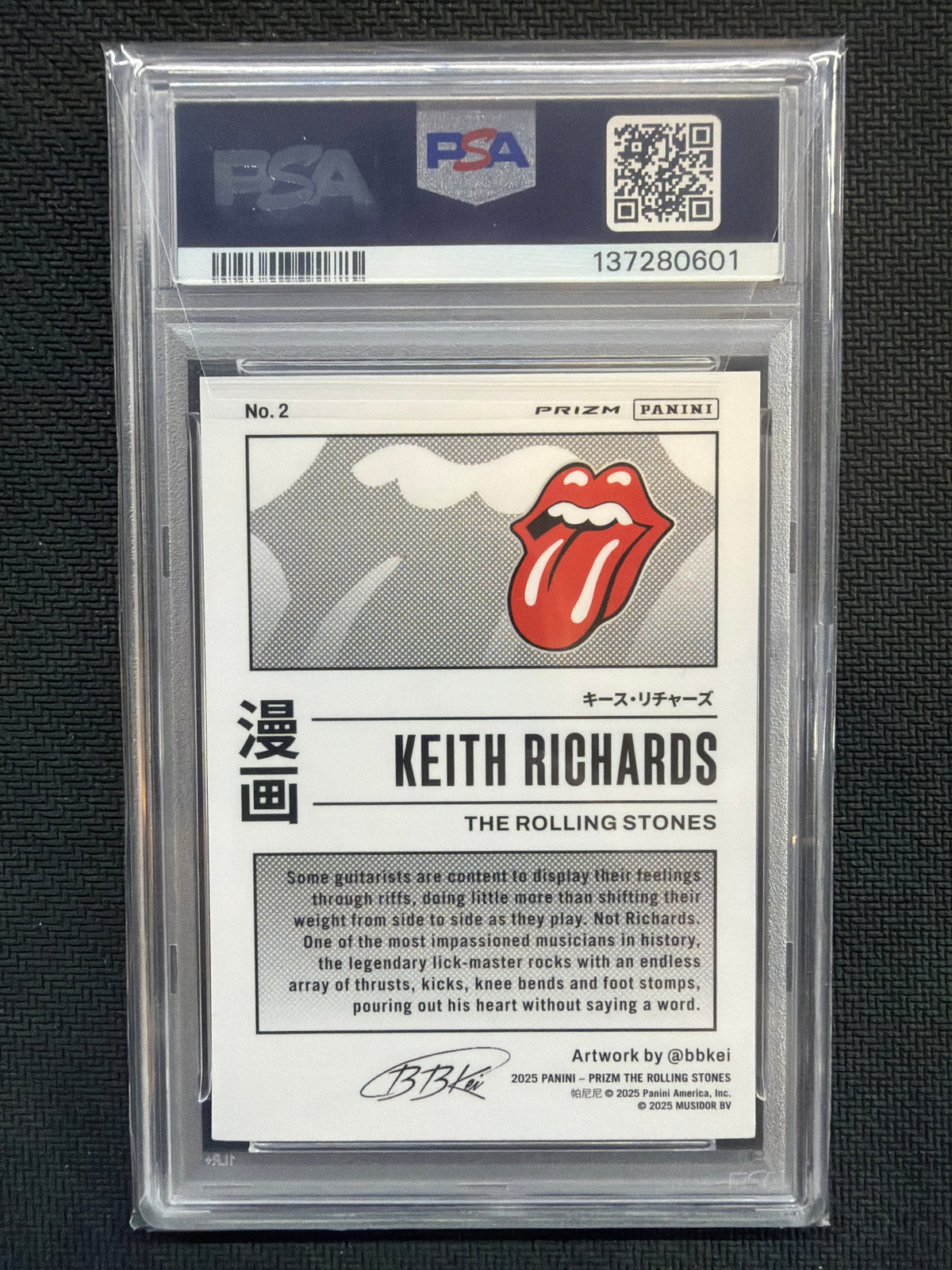 2025 Prizm Rolling Stones Keith Richards Manga #2 PSA 9 601