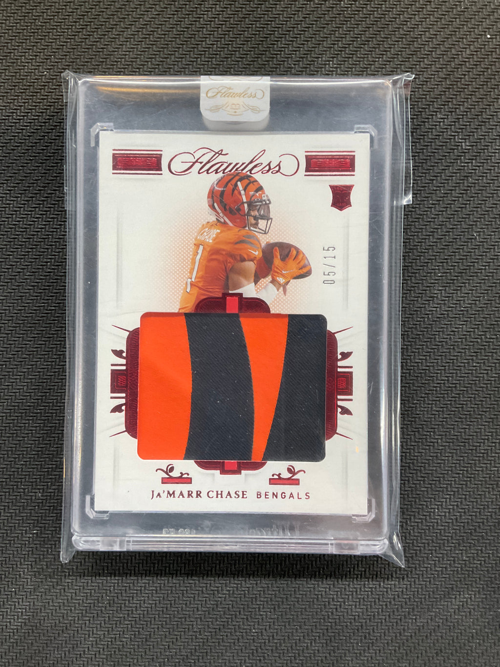 2021 Panini Flawless Ja'Marr Chase Rookie Patch Ruby /15
