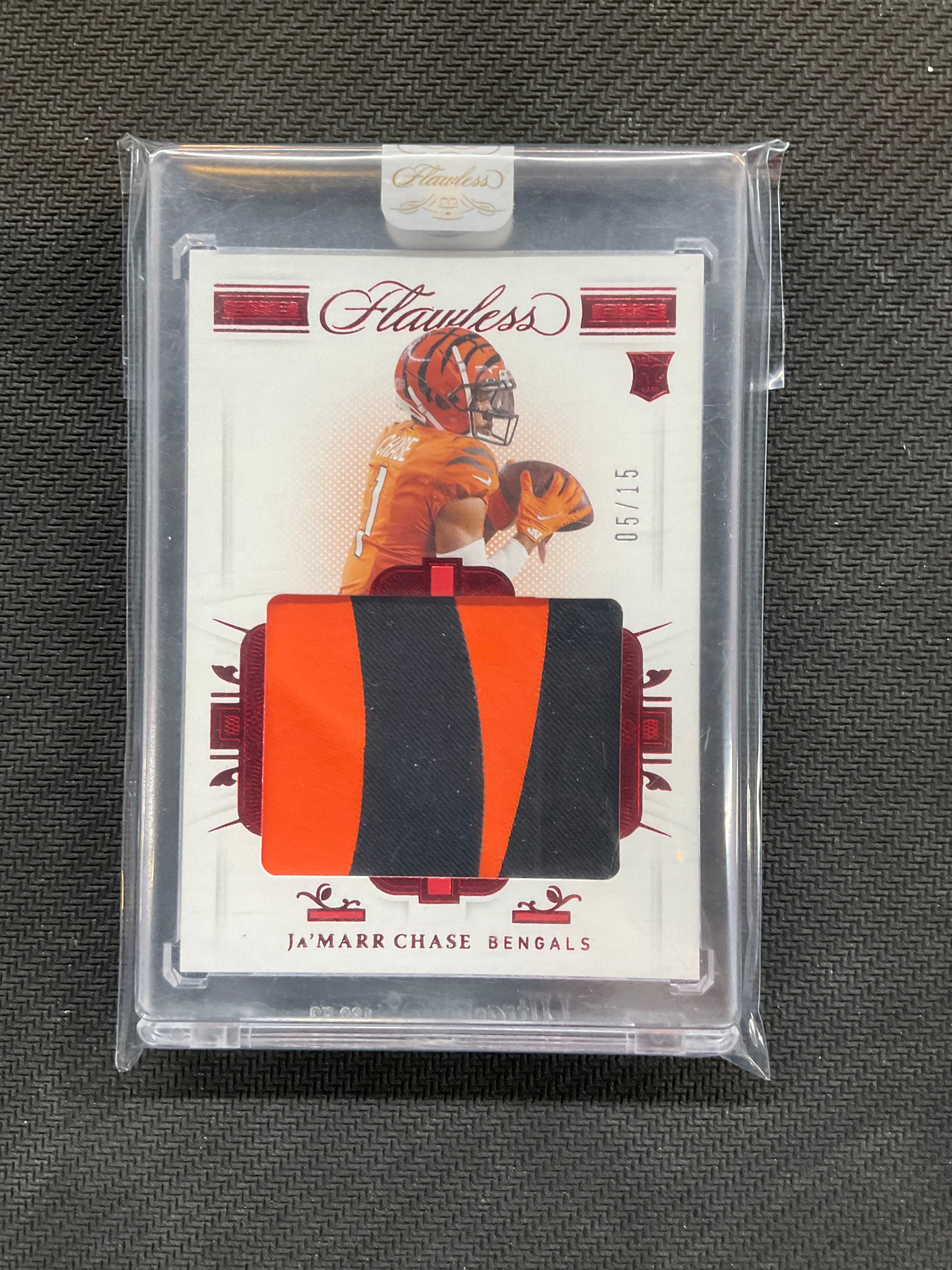 2021 Panini Flawless Ja'Marr Chase Rookie Patch Ruby /15