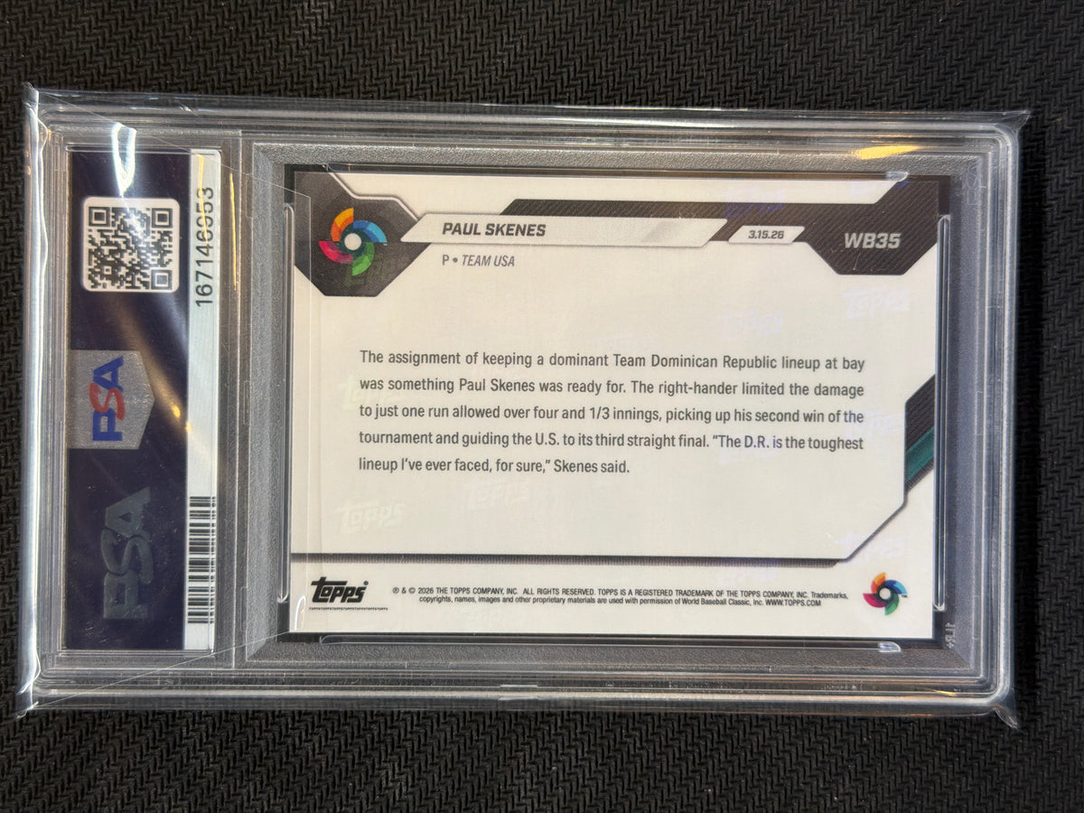 2026 Topps Now WBC Paul Skenes #WB35 3rd Straight Final PSA 10  953
