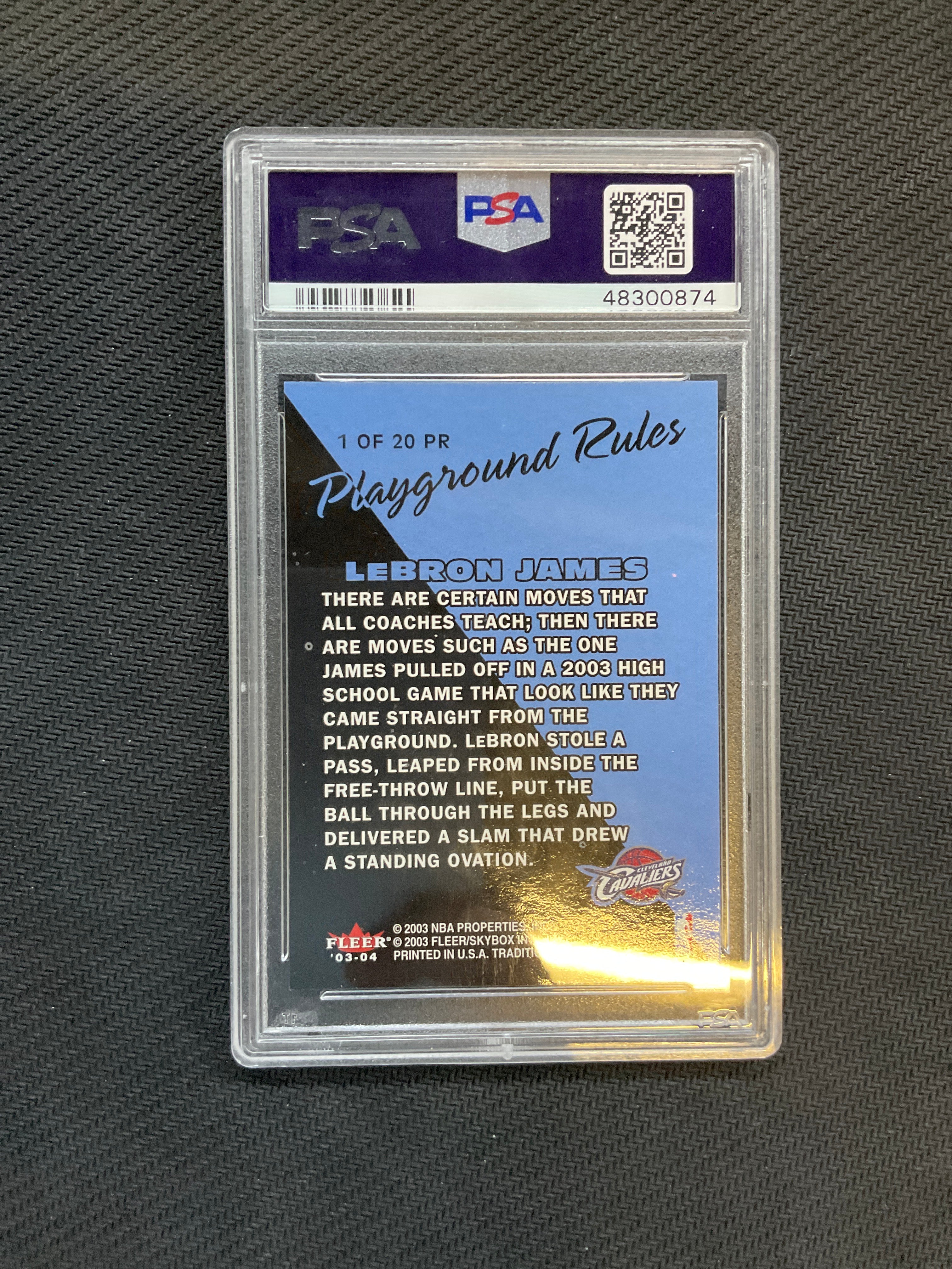 2003 Fleer LeBron James Playground Rules #1 PSA 9