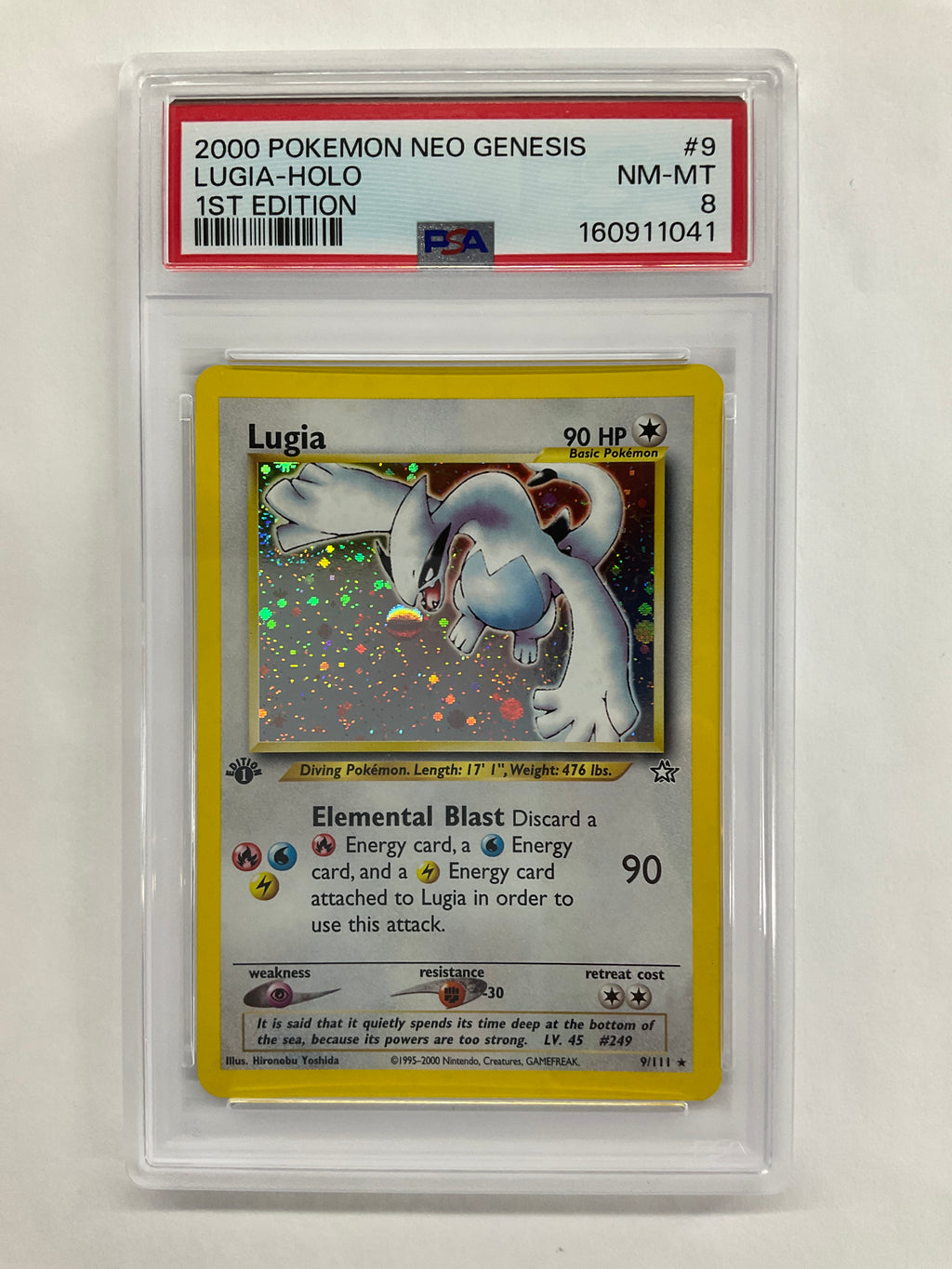 2000 Pokemon Neo Genesis Lugia 1st Edition Holo PSA 8 - SWIRL!