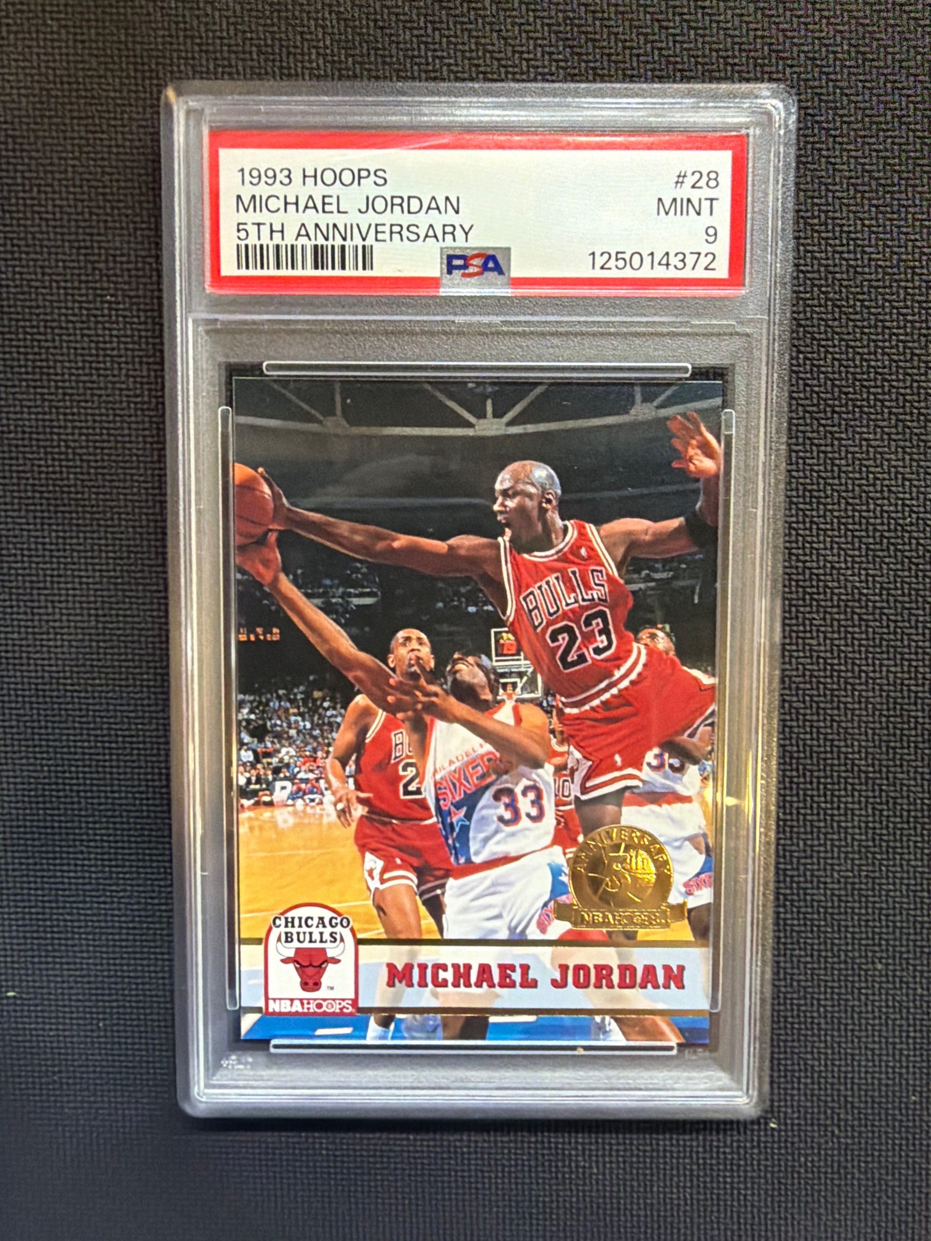 1993 Hoops Michael Jordan 5th Anniversary #28 PSA 9 Bulls