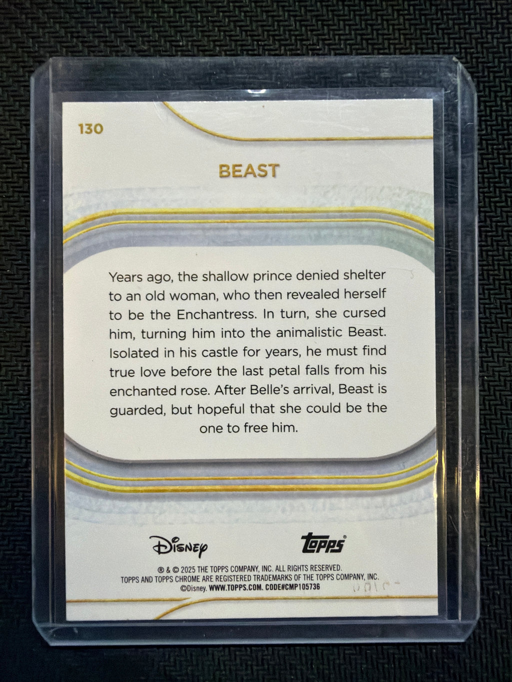 2025 Topps Chrome Disney Sapphire Beast Green /99 #130