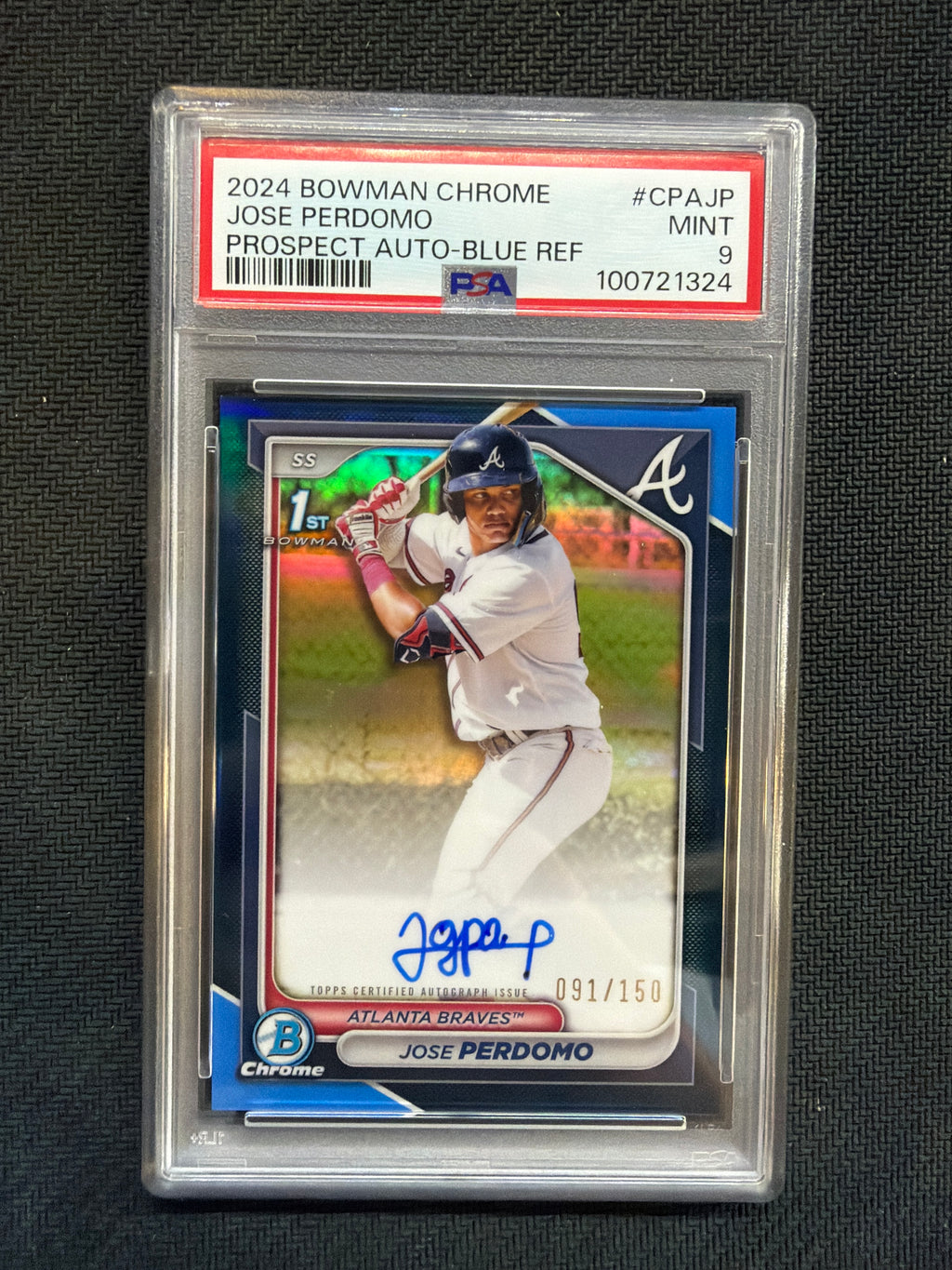 2024 Bowman Chrome Jose Perdomo 1st Auto Blue /150 PSA 9