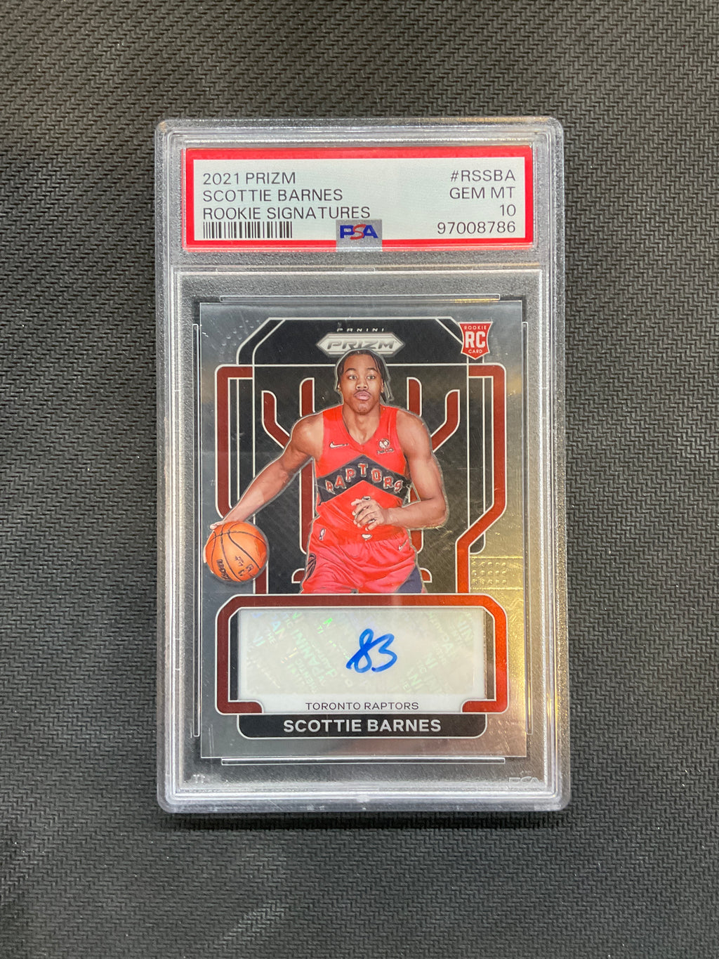 2021 Prizm Scottie Barnes Rookie Auto PSA 10 Raptors