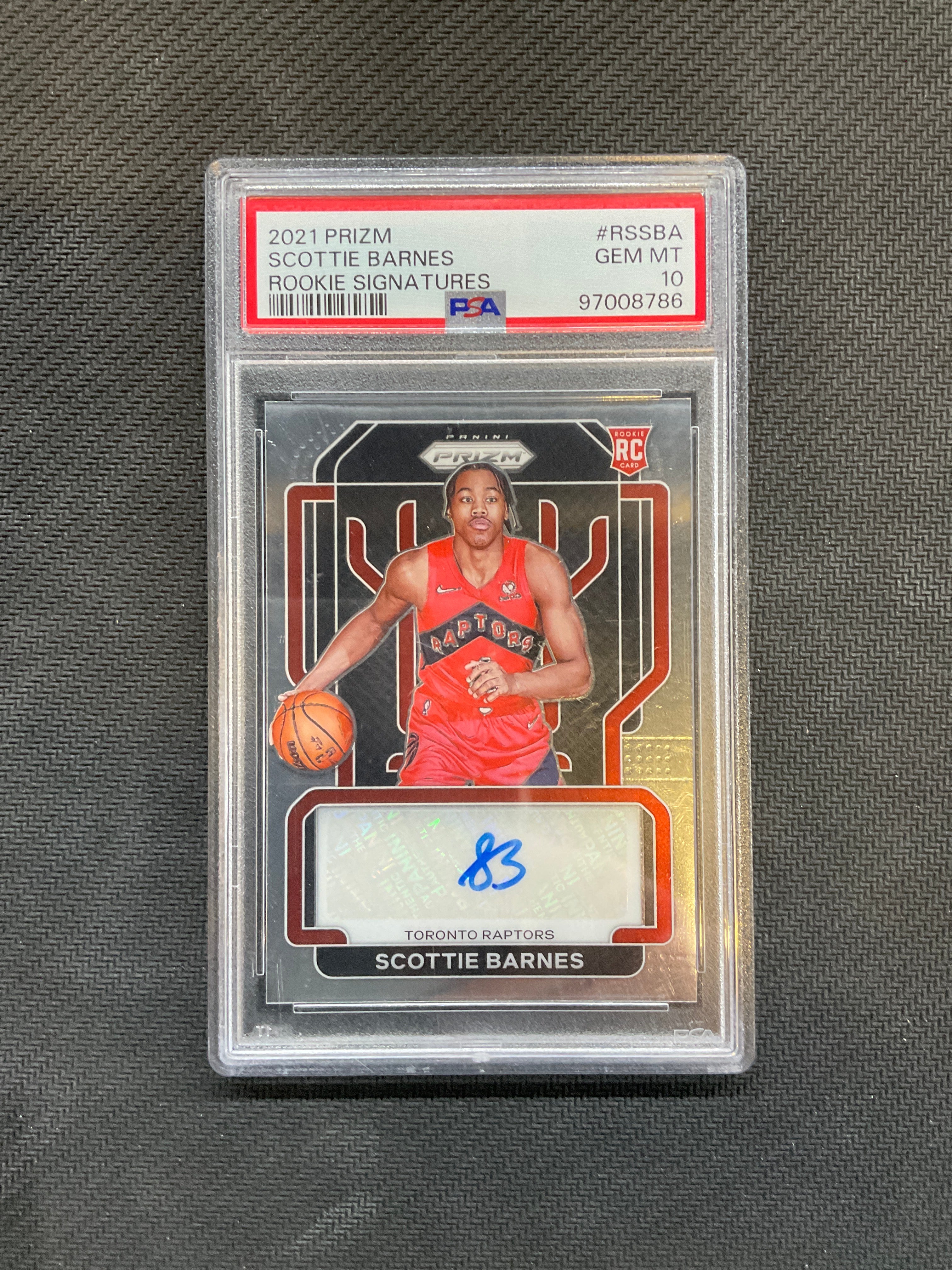 2021 Prizm Scottie Barnes Rookie Auto PSA 10 Raptors