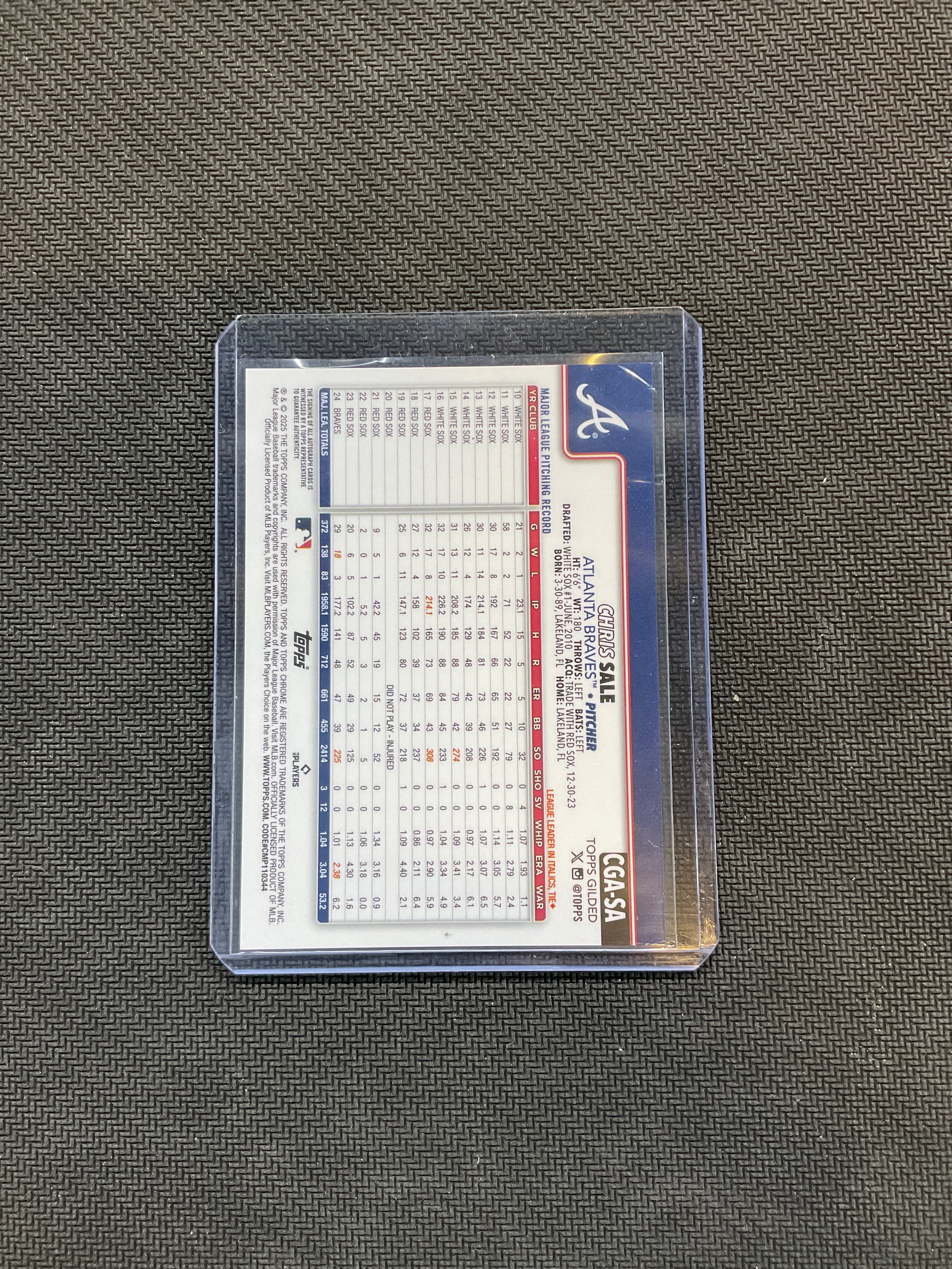 2025 Topps Chrome Gilded Chris Sale Auto /75 Braves