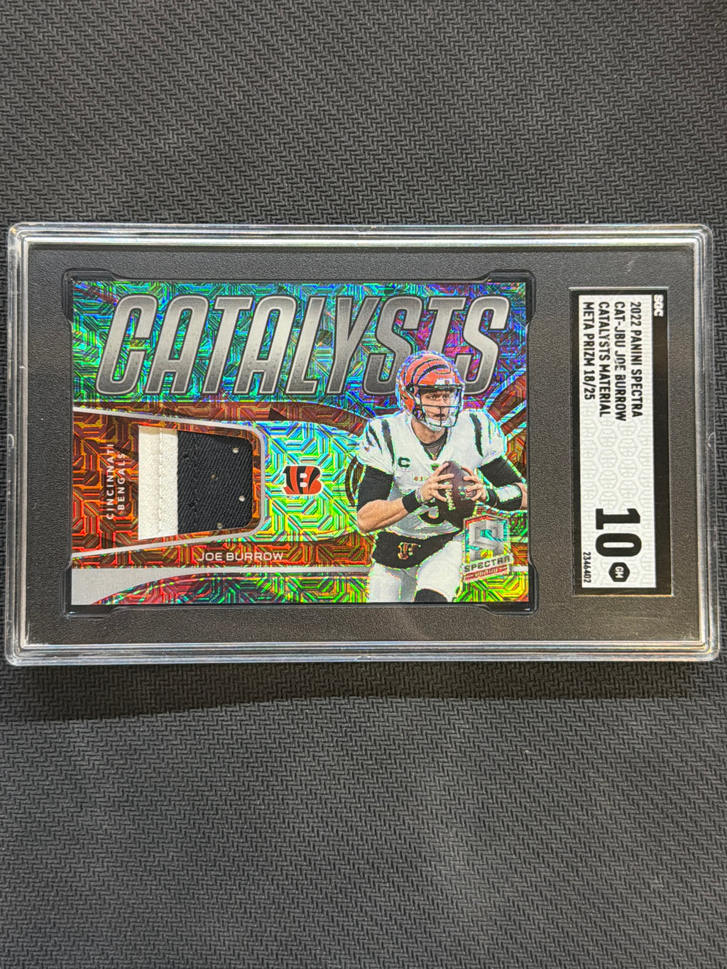 2022 Spectra Joe Burrow Catalysts Material Meta /25 SGC 10 Bengals