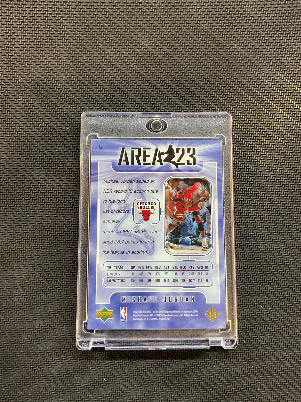 1998 UD Ionix Michael Jordan Area 23 Holo Bulls