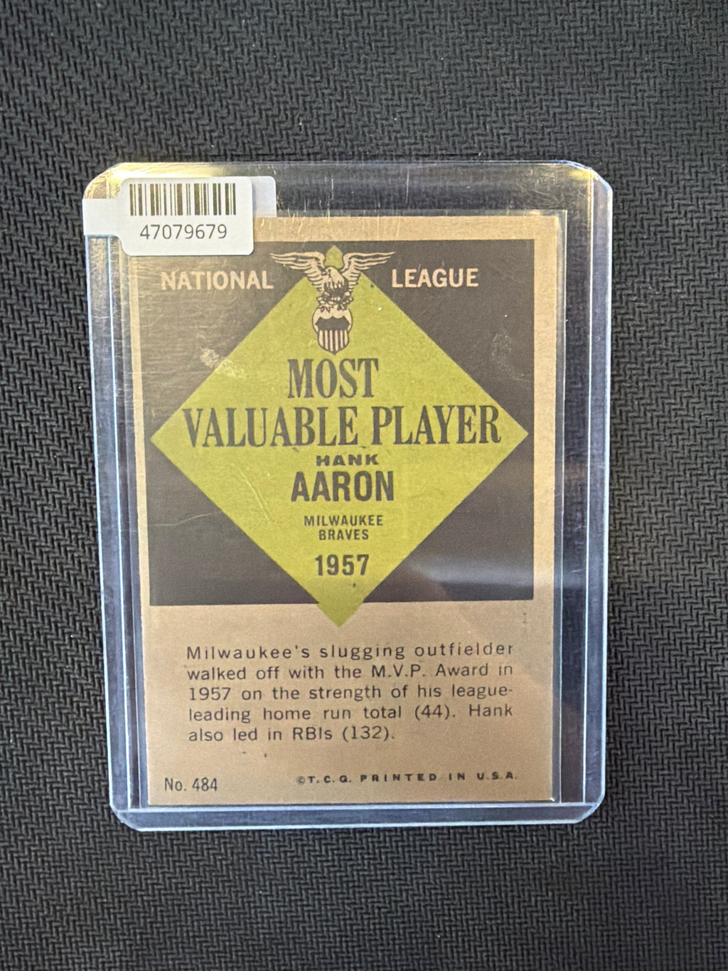 1961 Topps Hank Aaron MVP #484 Braves