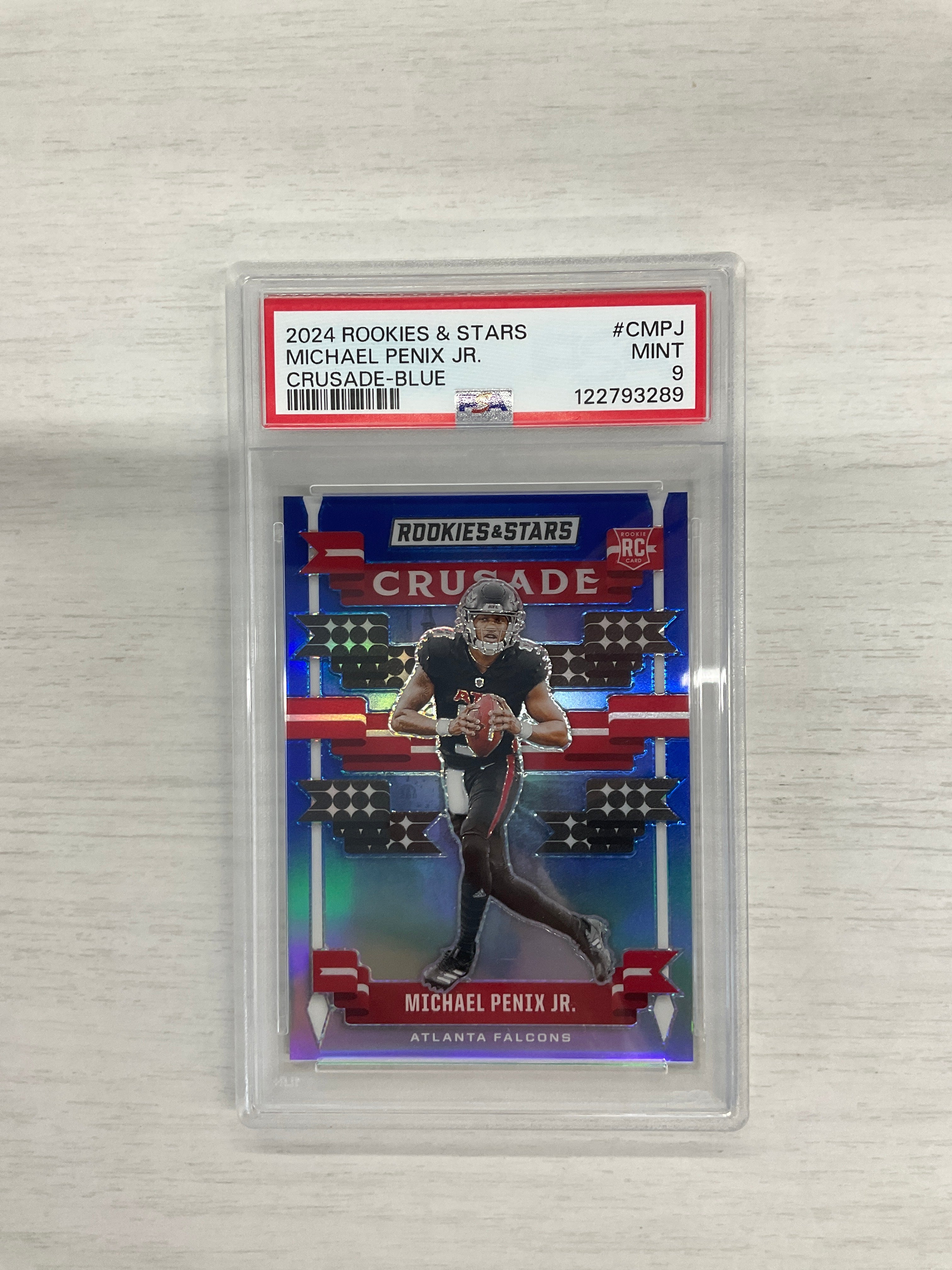 2024 Rookies & Stars Michael Penix Jr. Crusade Blue /50 PSA 9