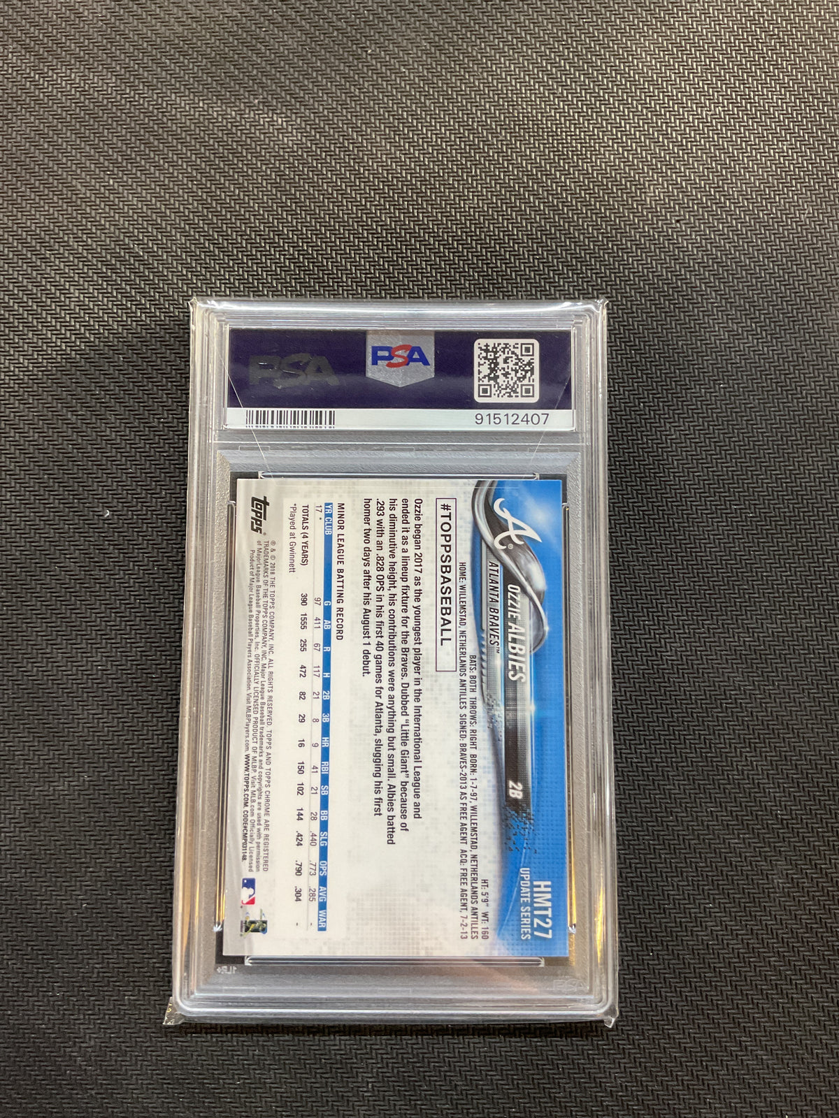 2018 Topps Chrome Update Ozzie Albies Rookie PSA 10 Braves