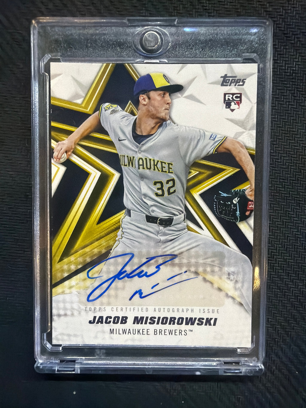 2026 Topps Series 1 Jacob Misiorowski Baseball Stars Rookie Auto Brewers