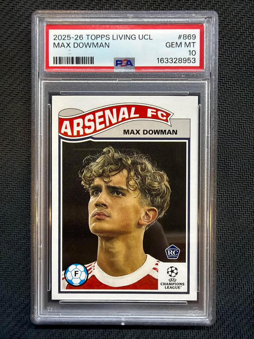 2025-26 Topps Living UCL Max Dowman #869 PSA 10 Rookie 953