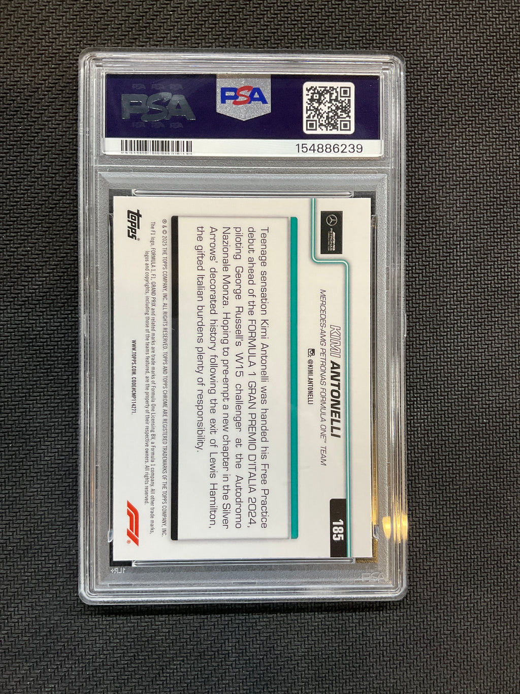 2025 Topps Chrome F1 Kimi Antonelli On The Move PSA 9