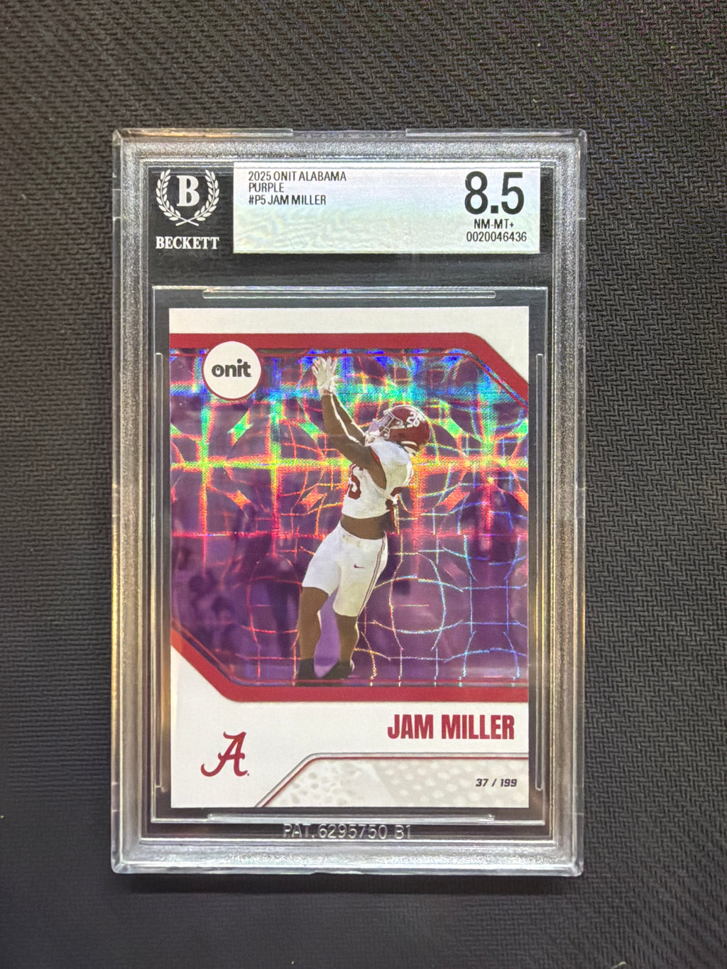 2025 Onit Alabama Jam Miller Purple /199 BGS 8.5 Alabama