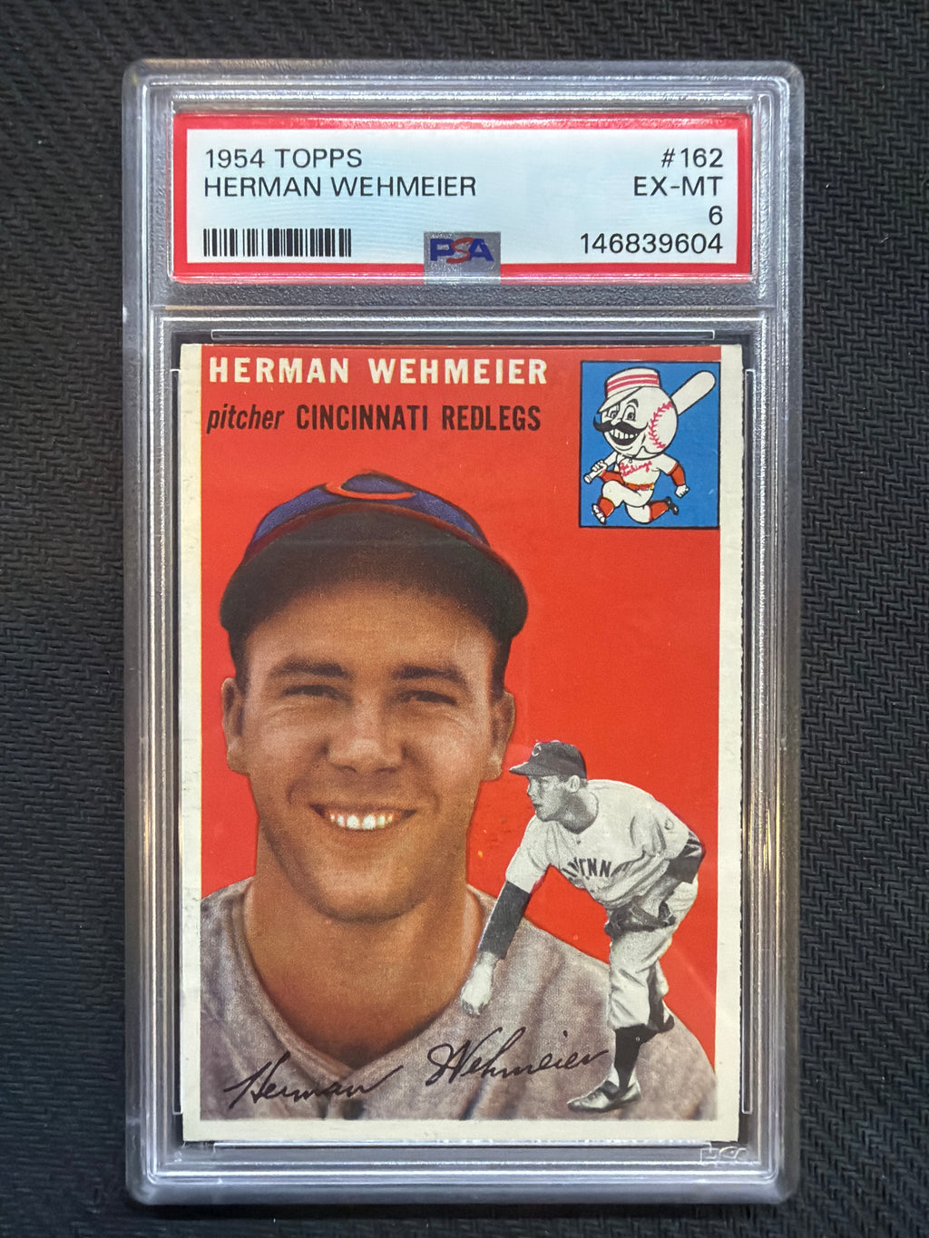 1954 Topps Herman Wehmeier #162 PSA 6 Reds
