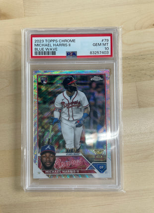 2023 Topps Chrome Michael Harris II Blue Wave /75 PSA 10
