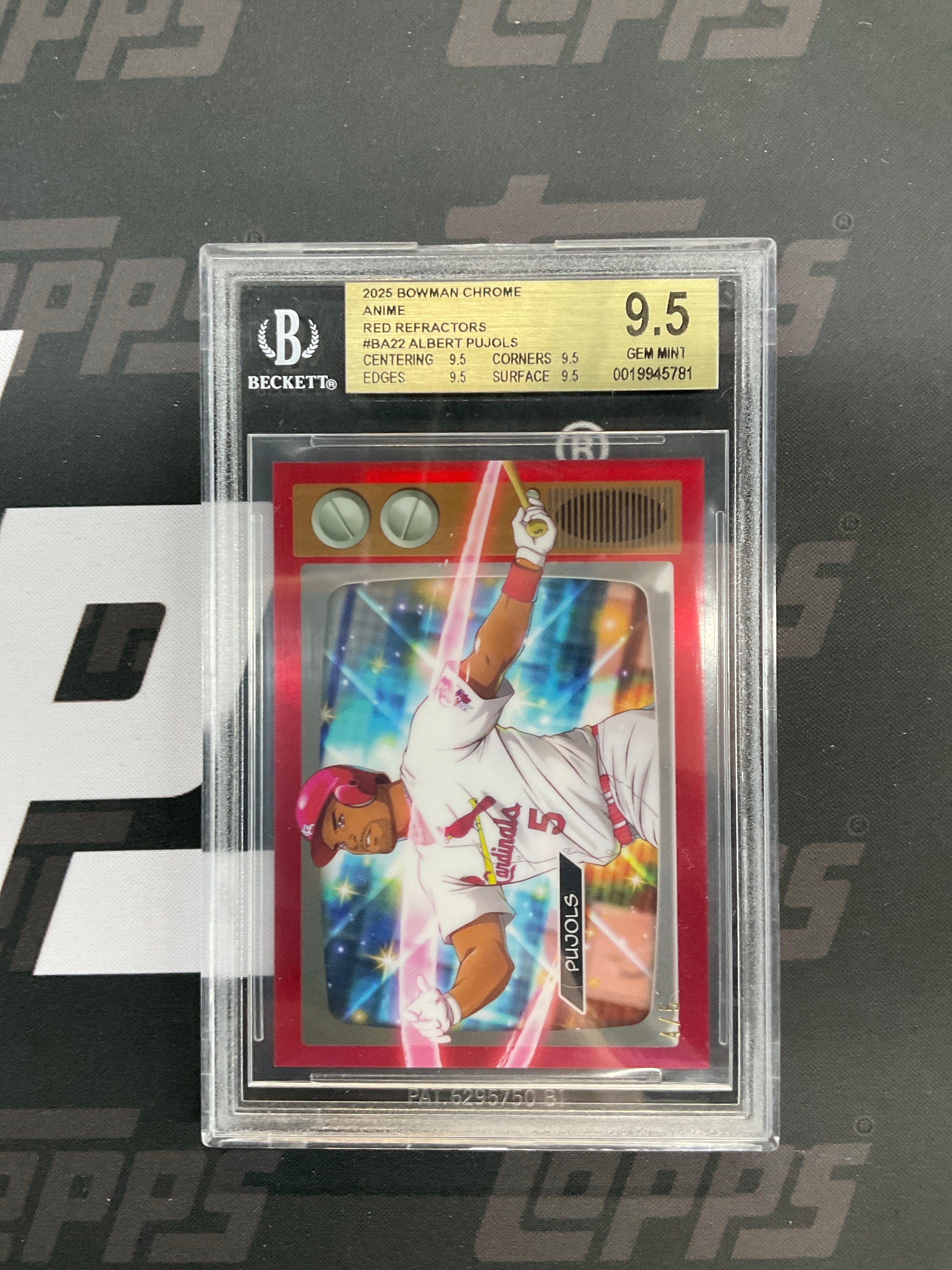 2025 Bowman Chrome Albert Pujols Anime Red /5 BGS 9.5