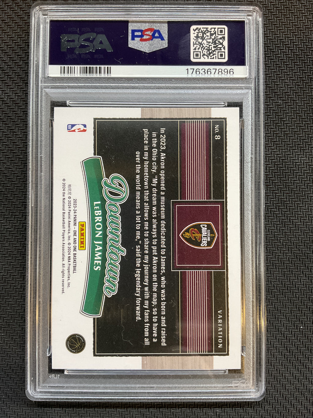 2023 Panini One and One Lebron James Downtown - Variation Lakers PSA 9