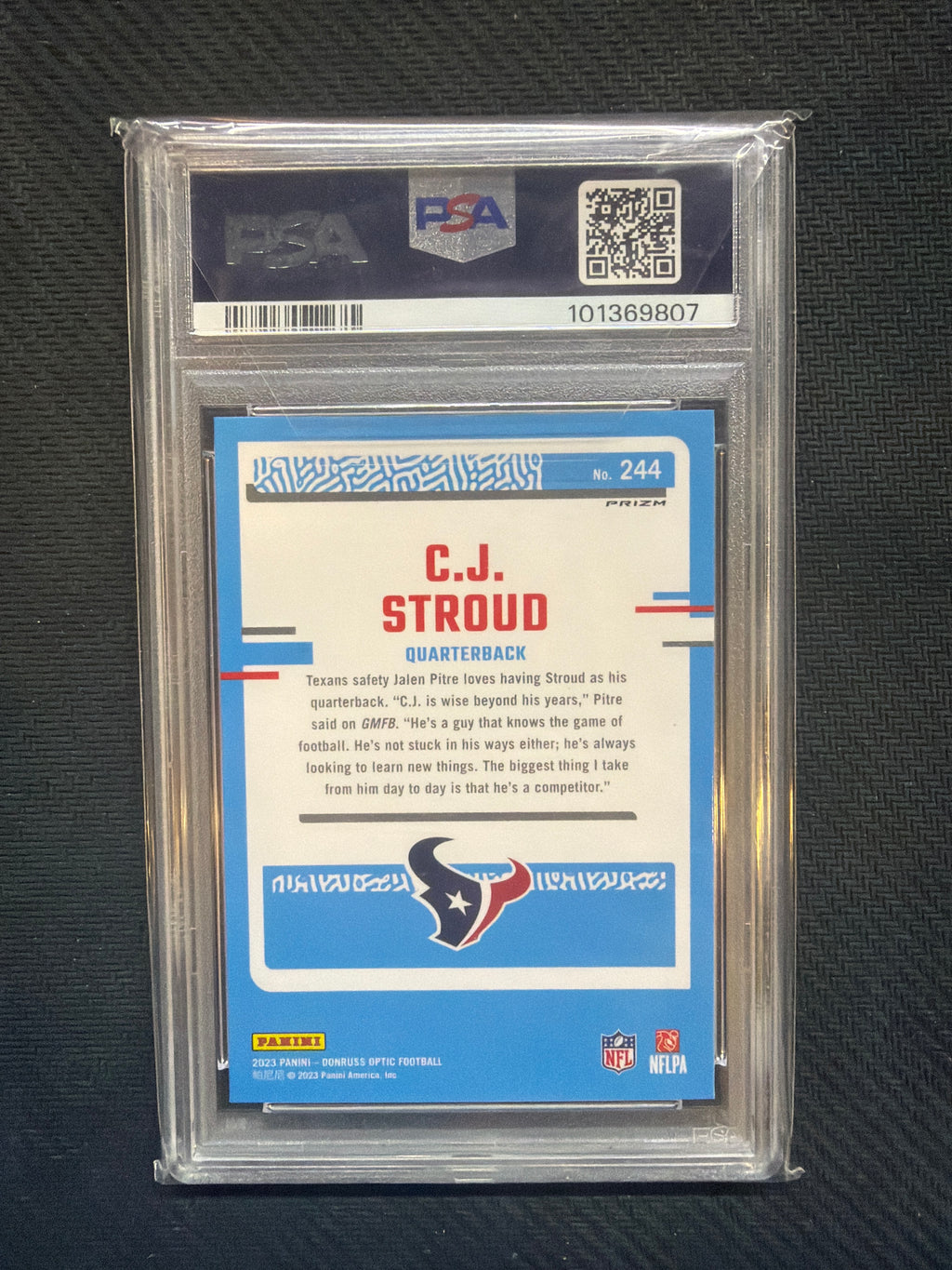 2023 Donruss Optic CJ Stroud Rookie Holo PSA 10 807