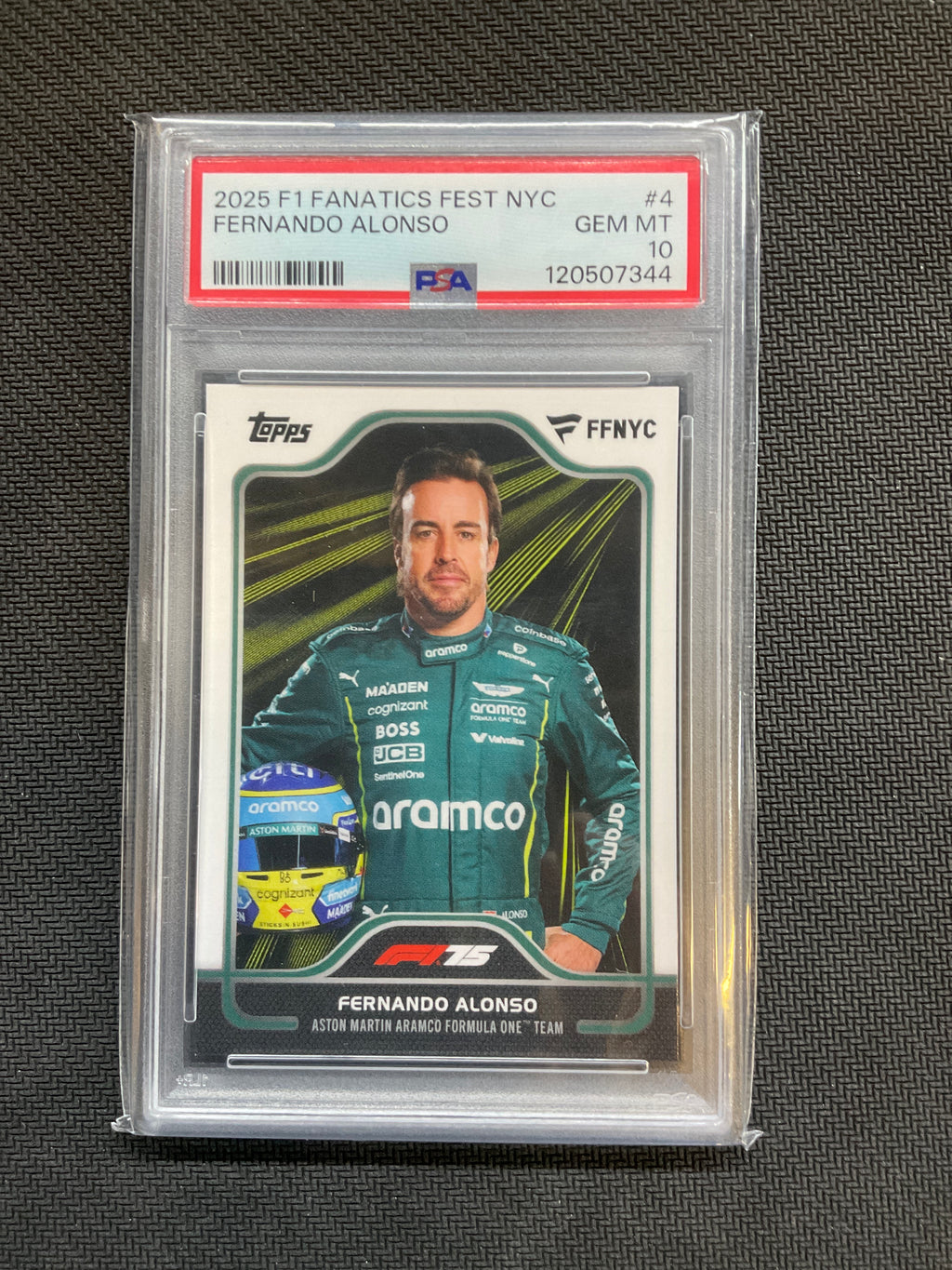 2025 Topps F1 Fanatics Fest Fernando Alonso #4 PSA 10