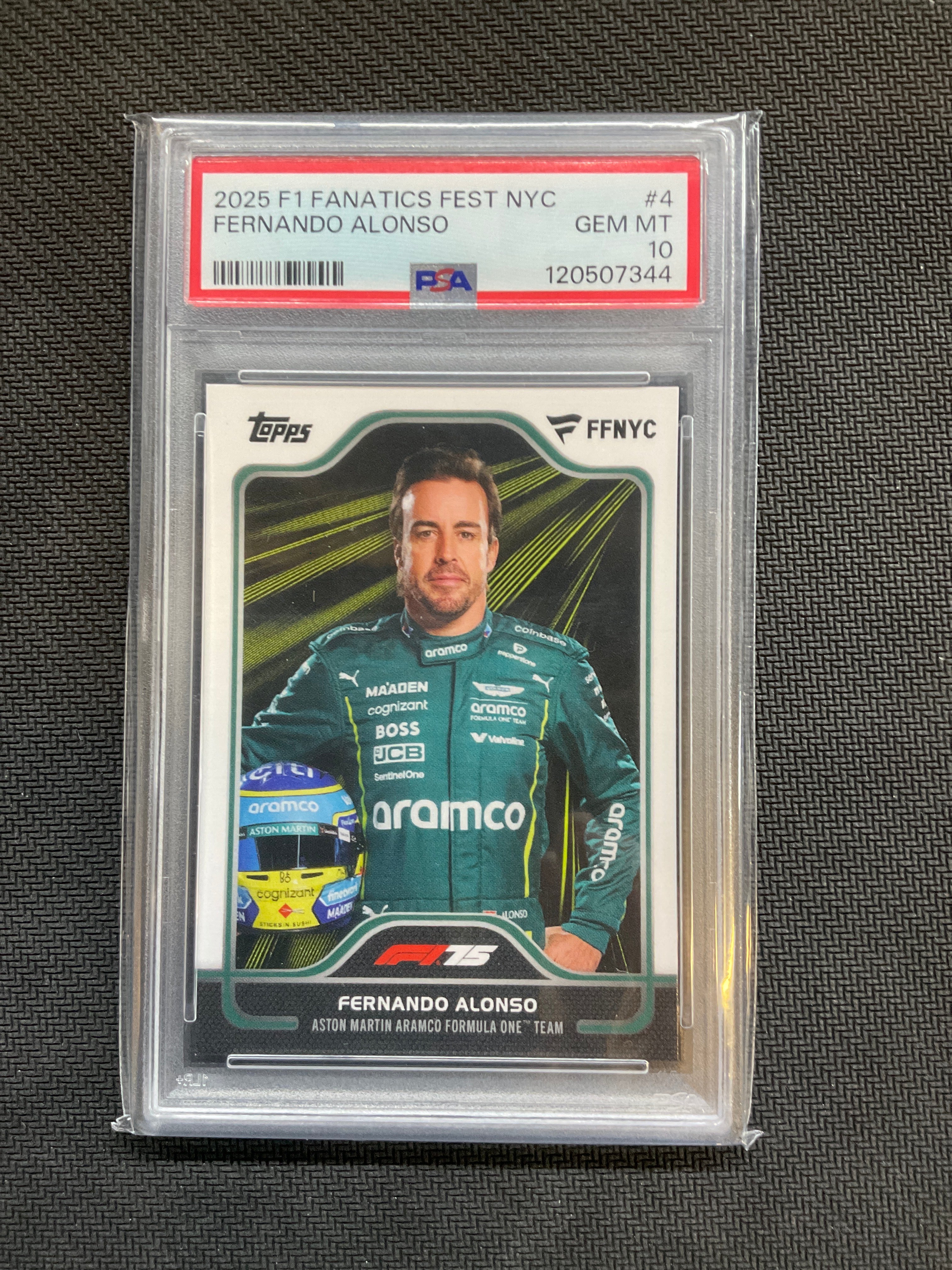 2025 Topps F1 Fanatics Fest Fernando Alonso #4 PSA 10